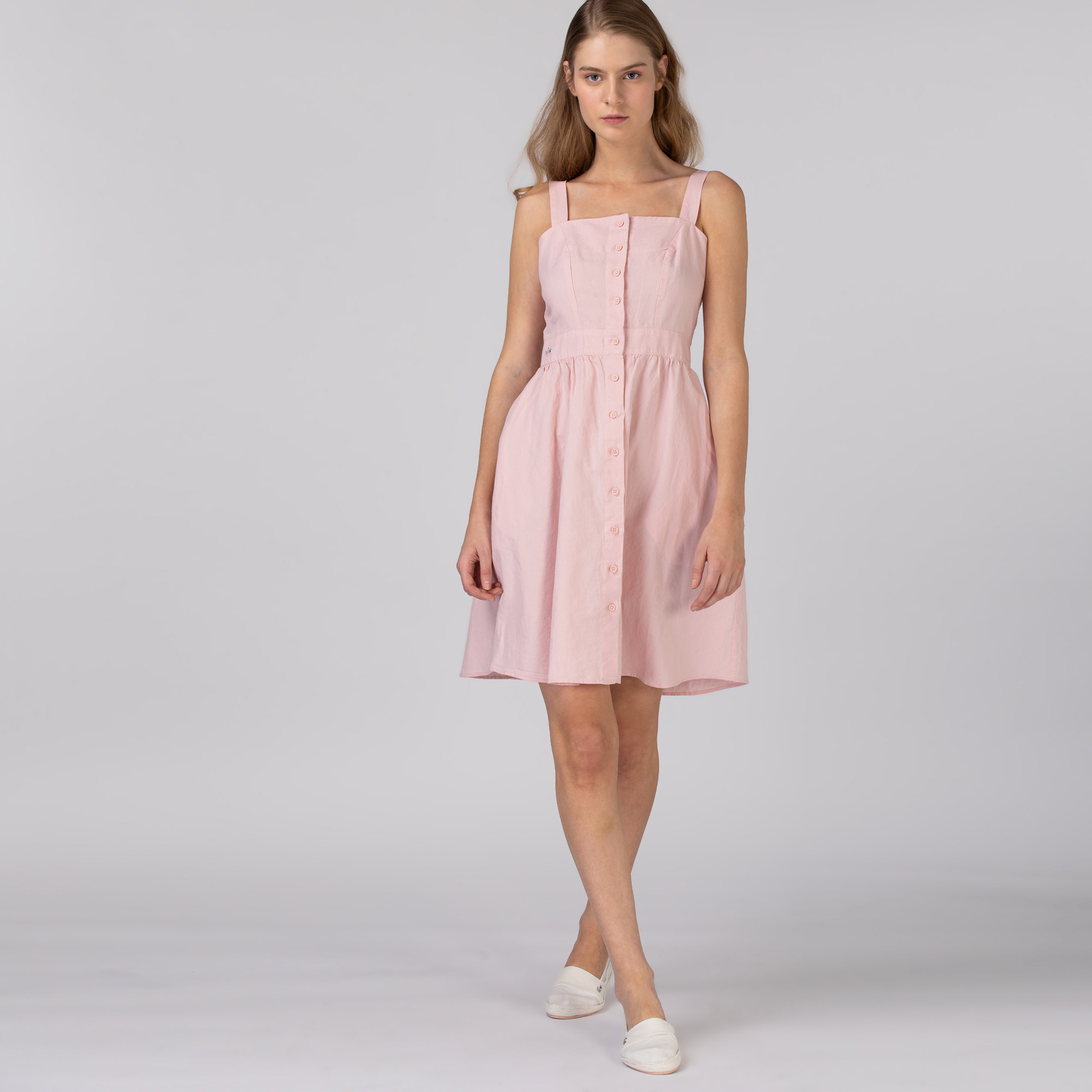 Lacoste Kadın Askılı Pembe Elbise