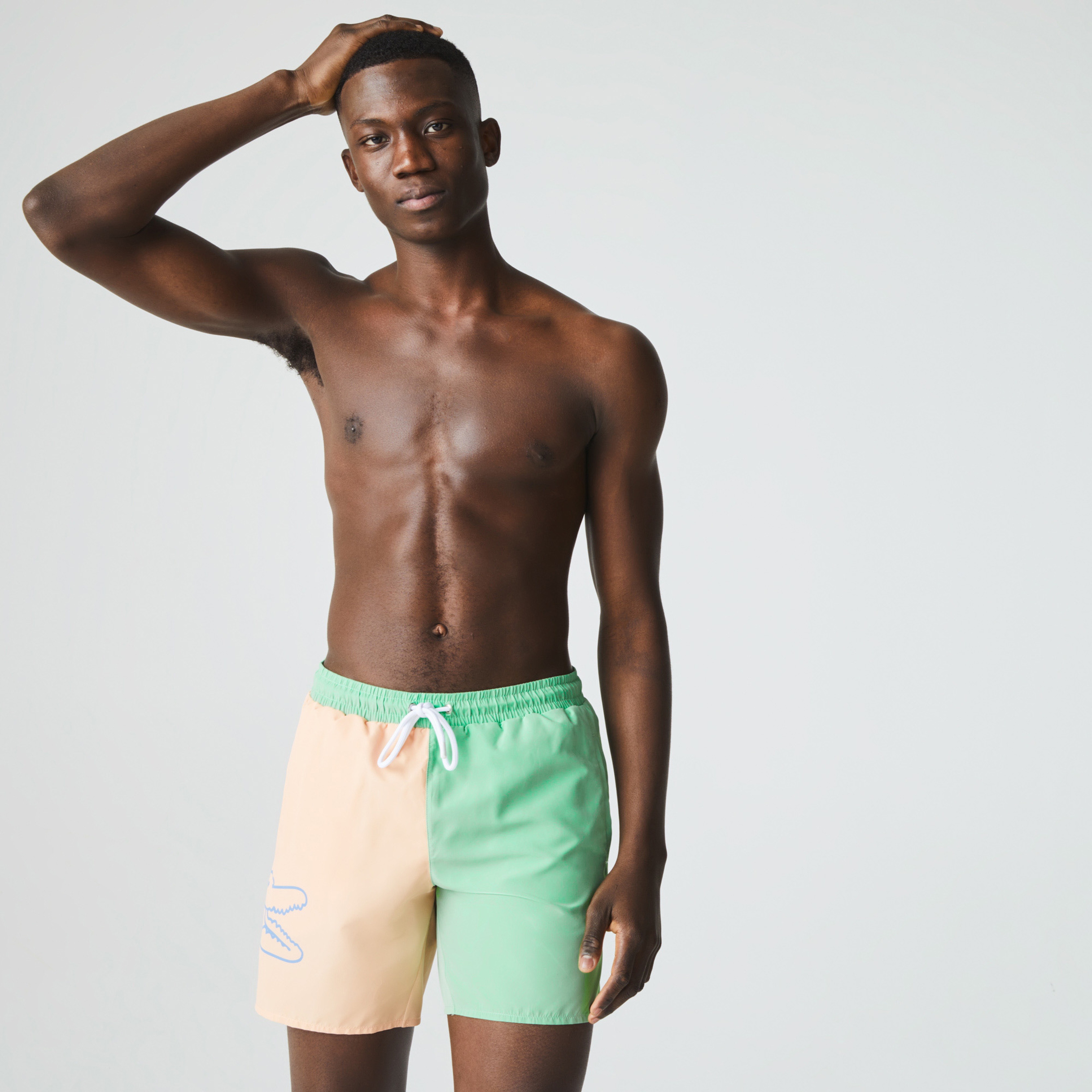 Lacoste Erkek Baskılı Renkli Deniz Şortu