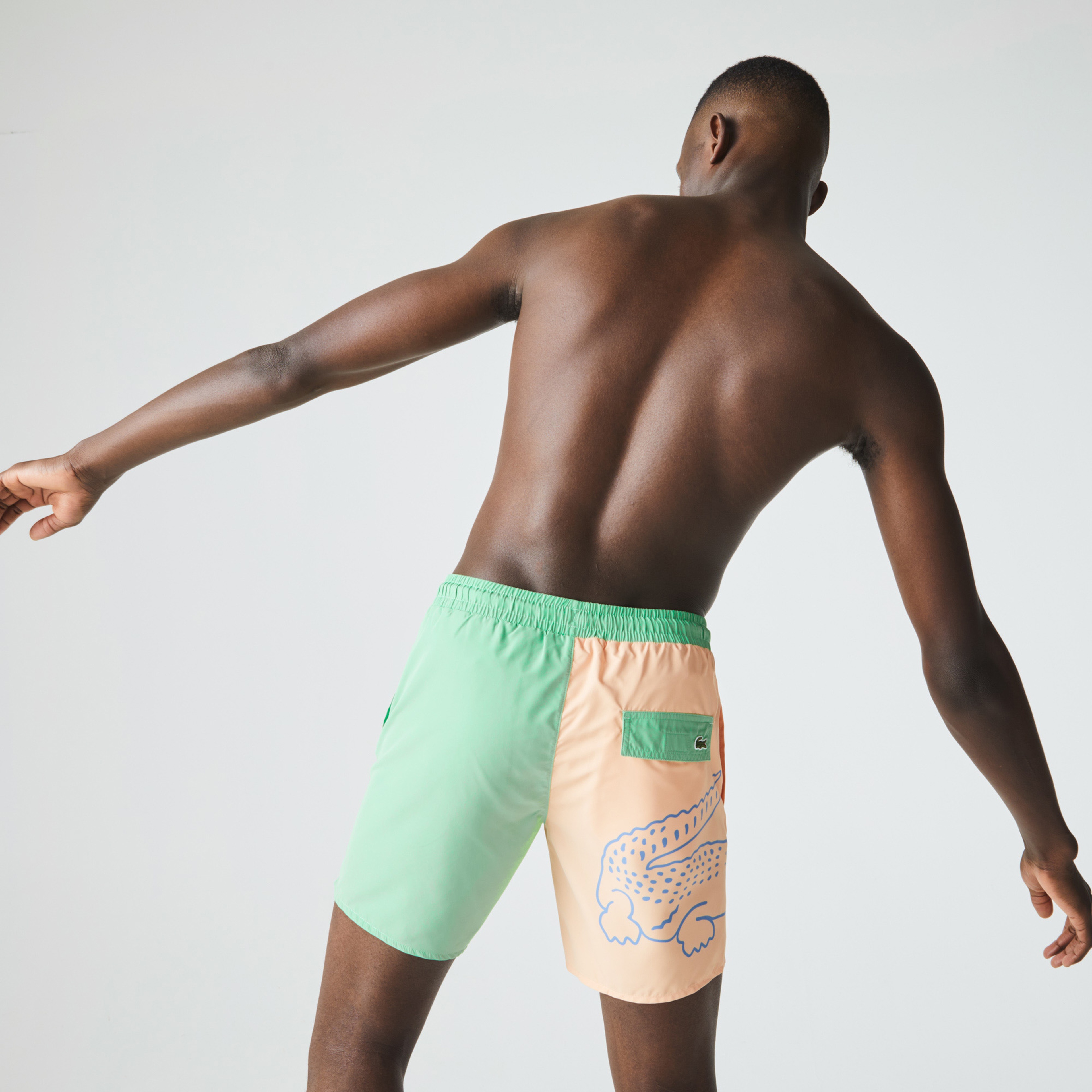 Lacoste Erkek Baskılı Renkli Deniz Şortu