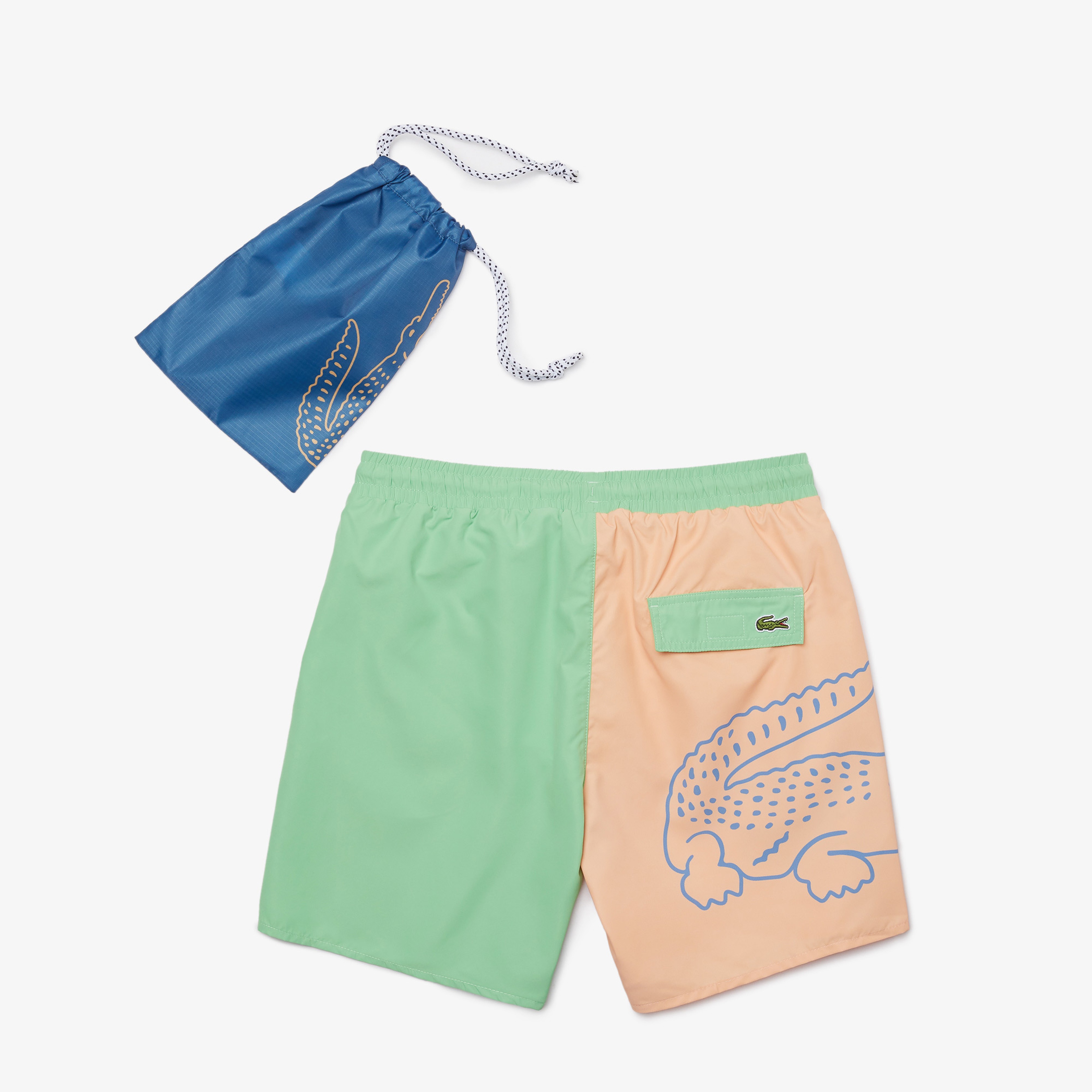 Lacoste Erkek Baskılı Renkli Deniz Şortu