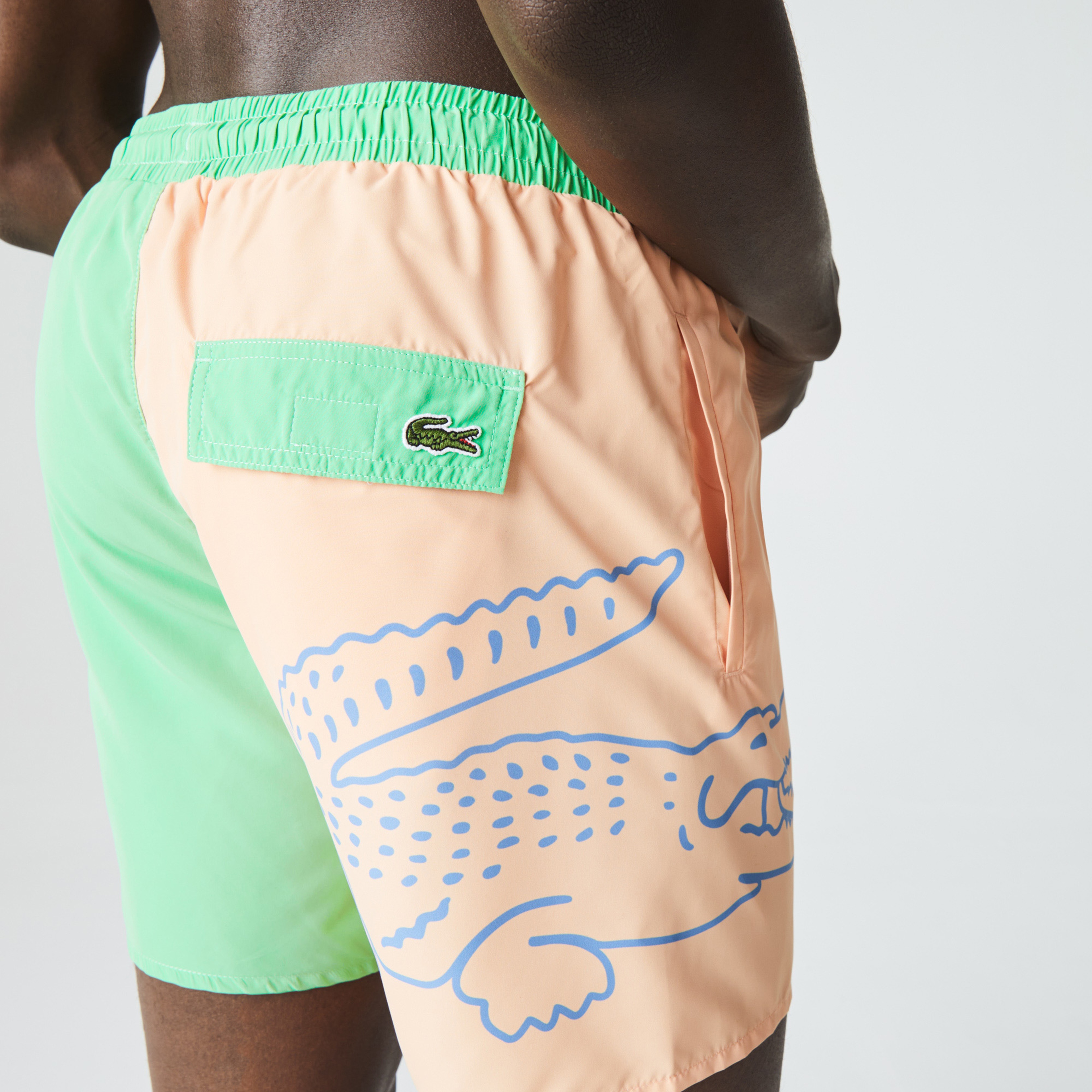 Lacoste Erkek Baskılı Renkli Deniz Şortu