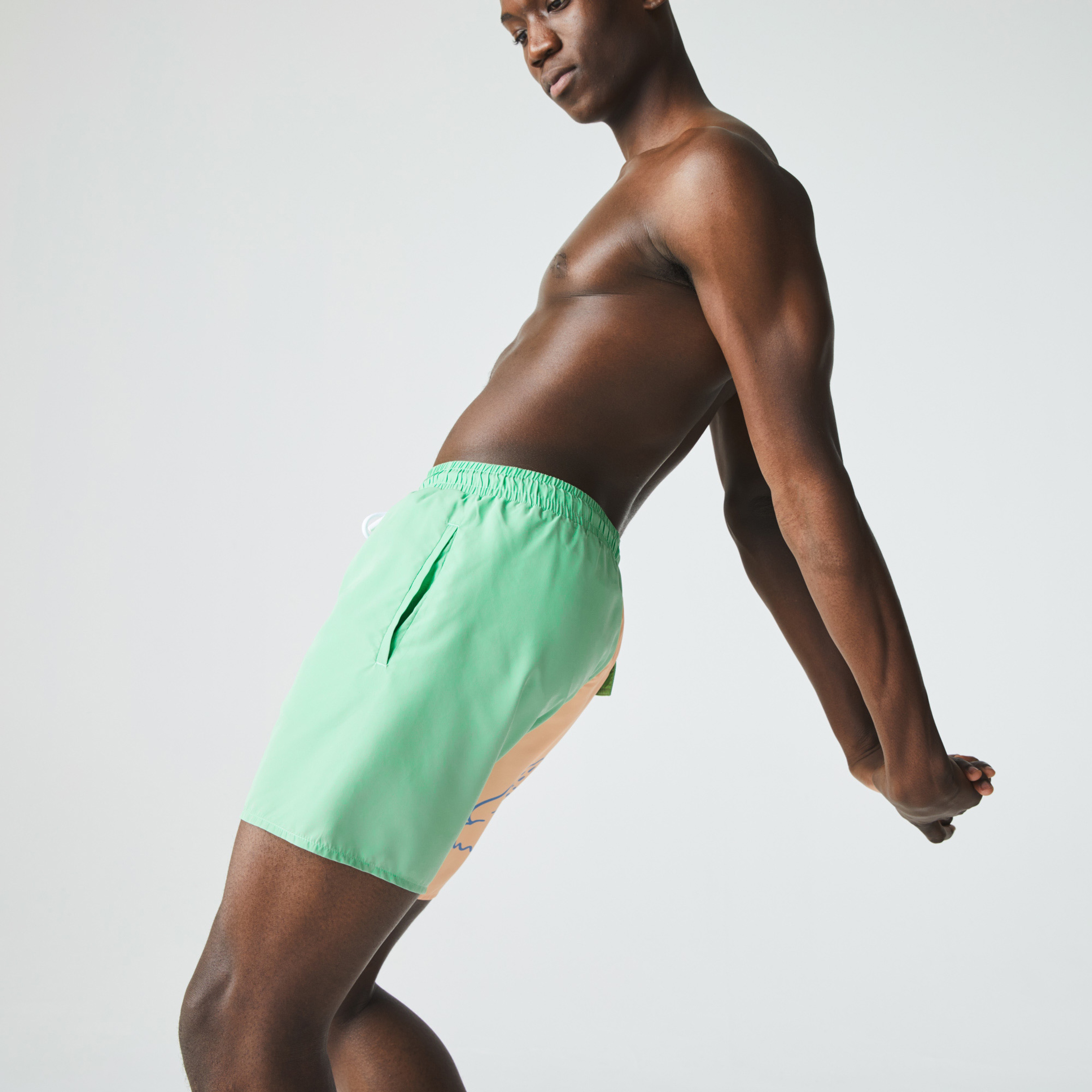 Lacoste Erkek Baskılı Renkli Deniz Şortu