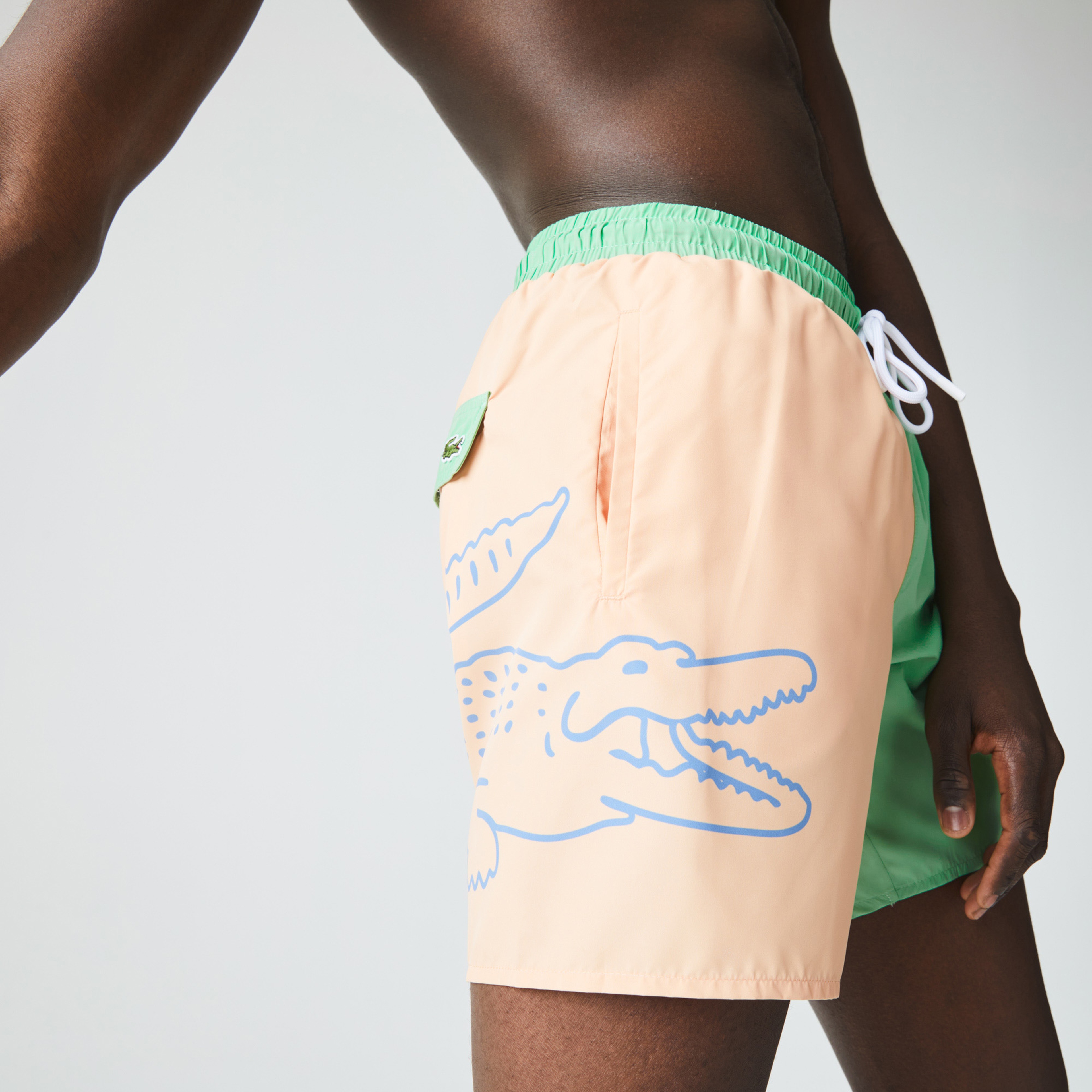 Lacoste Erkek Baskılı Renkli Deniz Şortu