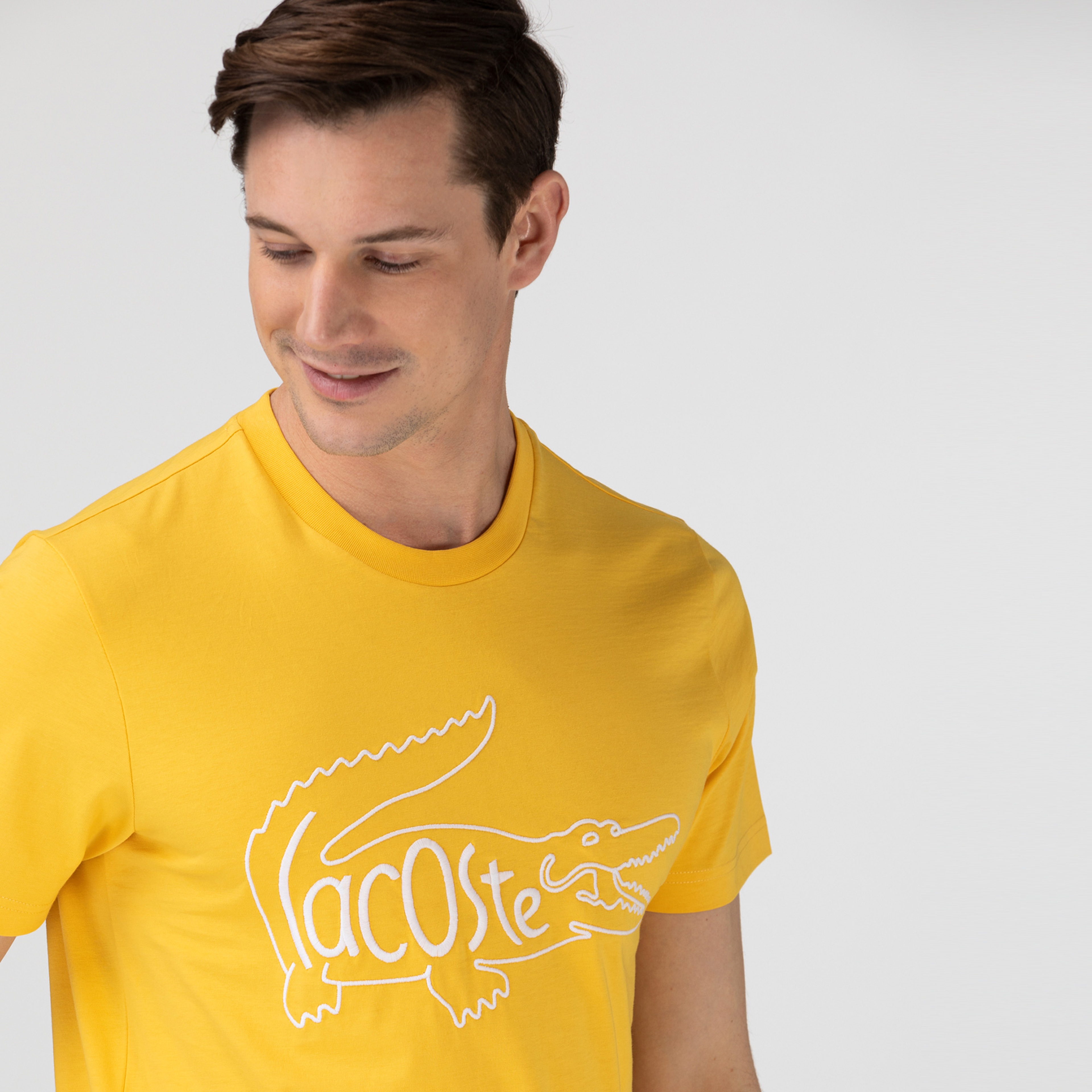 Lacoste Erkek Nakışlı Sarı T-Shirt