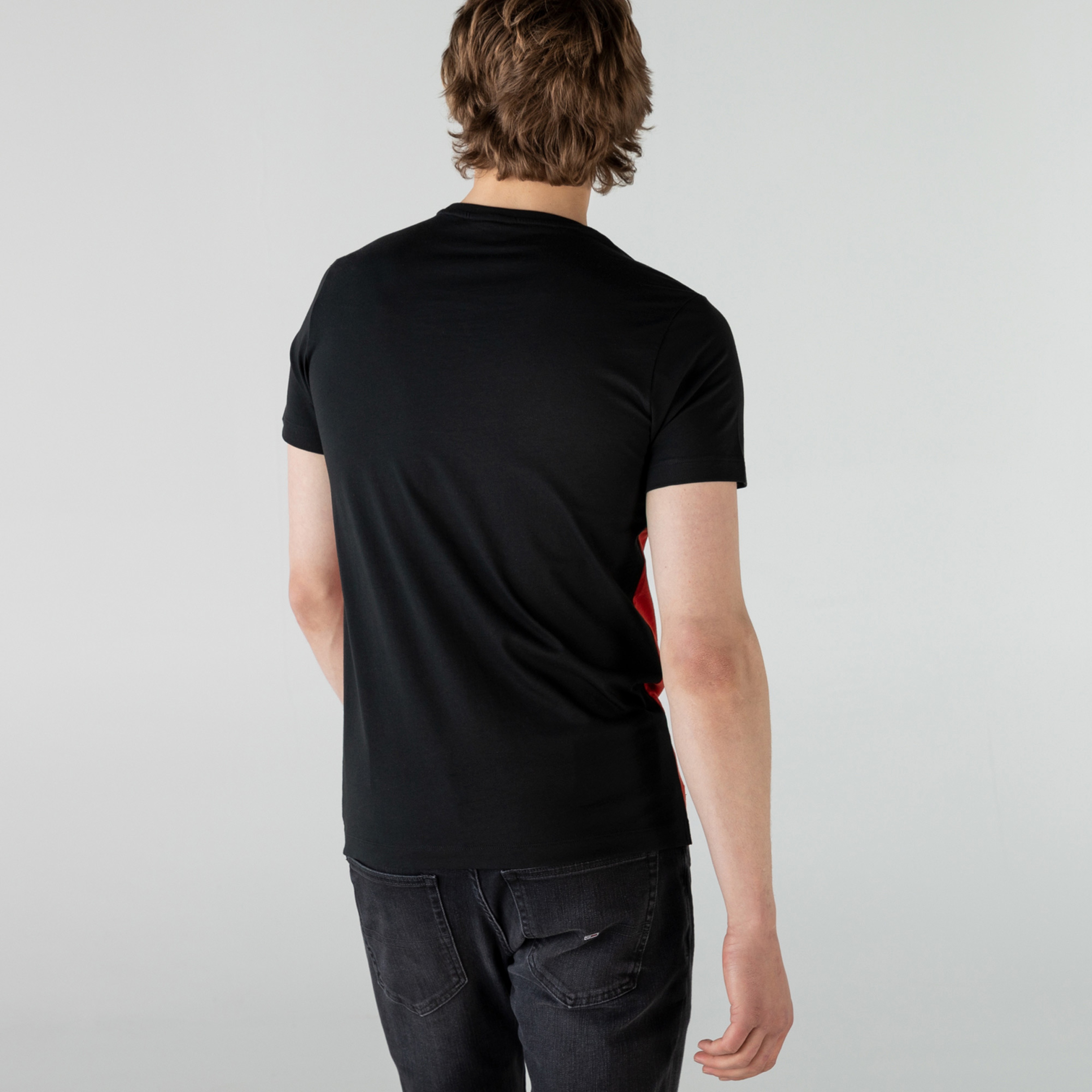 Lacoste Erkek Slim Fit Bisiklet Yaka Renk Bloklu Renkli T-Shirt