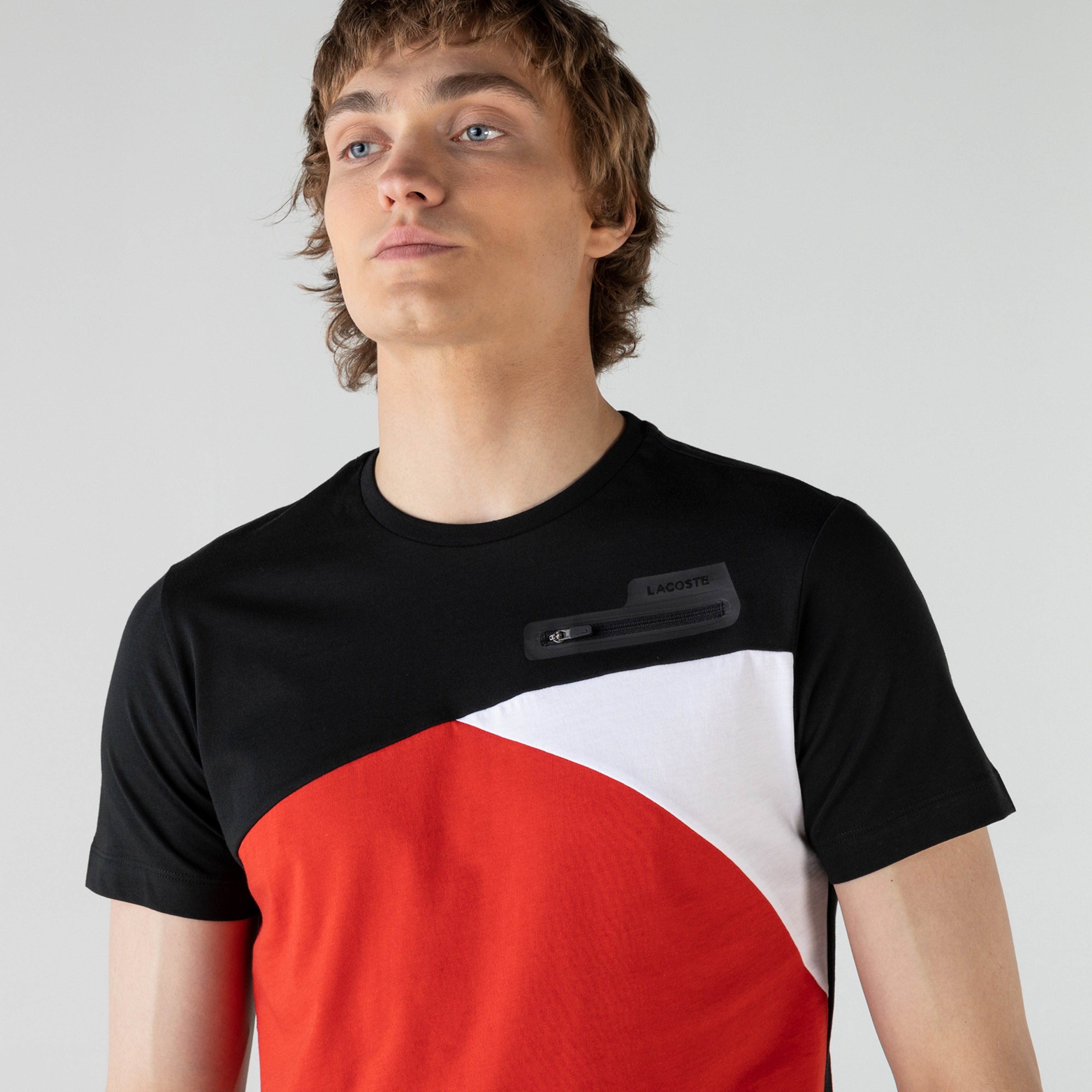 Lacoste Erkek Slim Fit Bisiklet Yaka Renk Bloklu Renkli T-Shirt