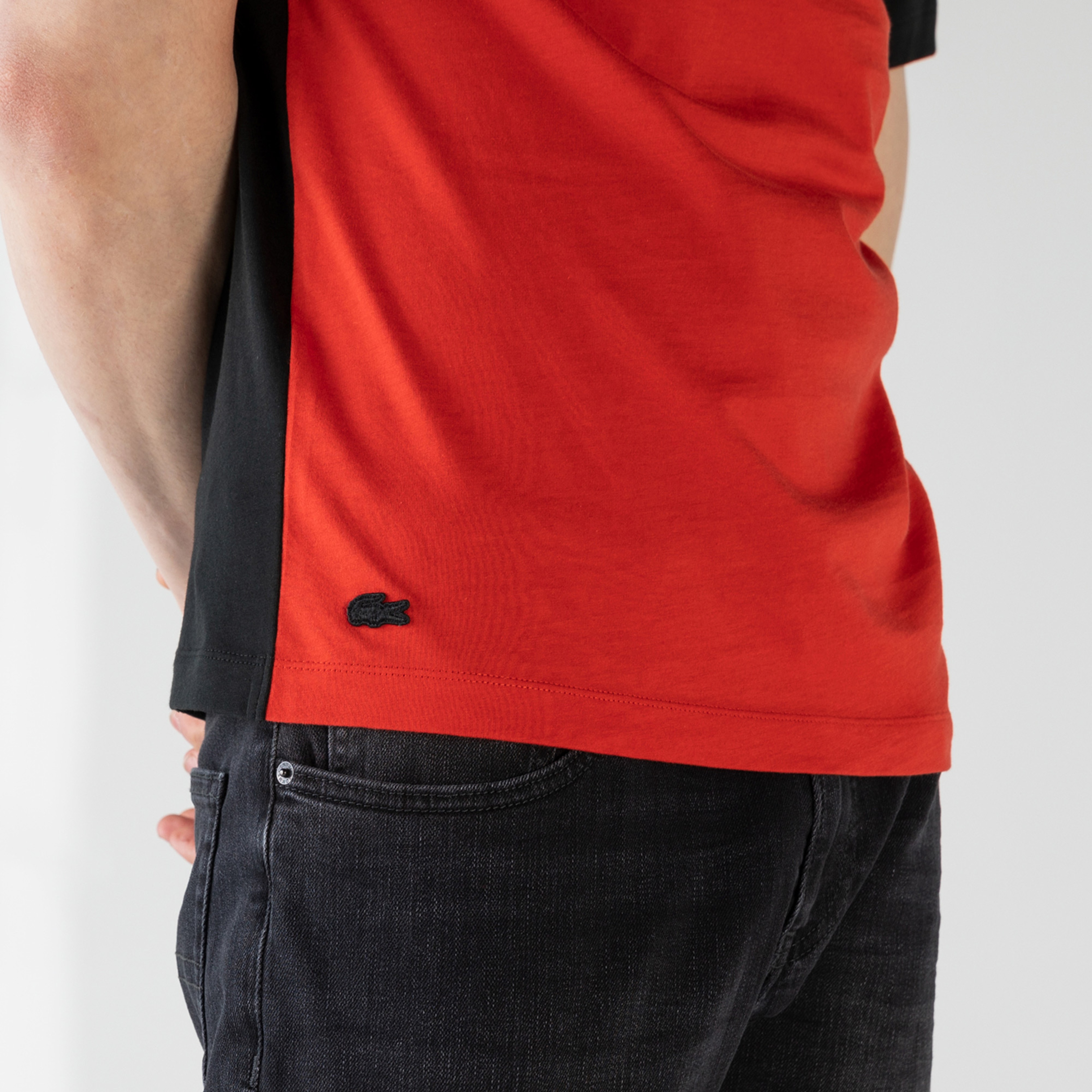 Lacoste Erkek Slim Fit Bisiklet Yaka Renk Bloklu Renkli T-Shirt