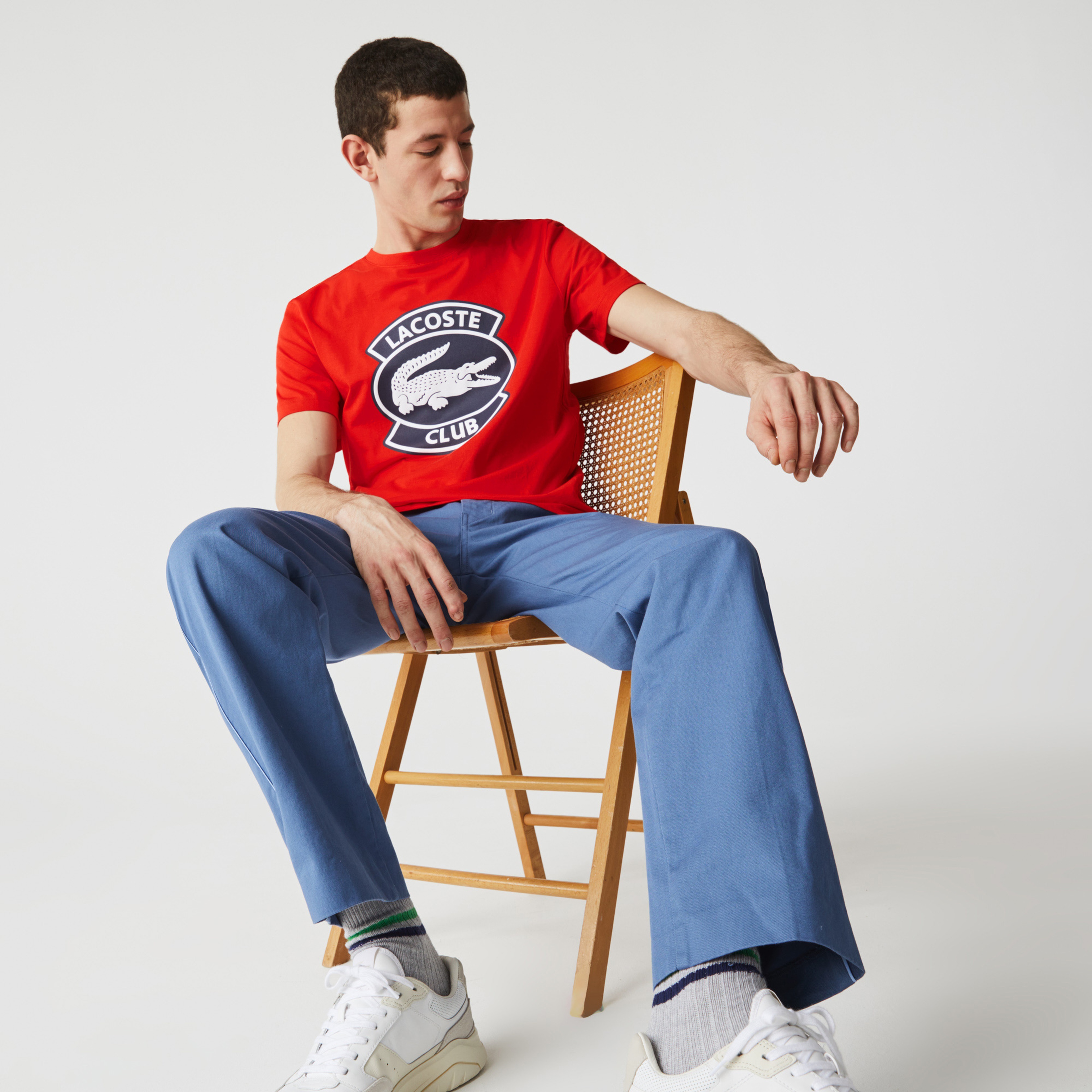 Lacoste Erkek Regular Fit Bisiklet Yaka Timsah Kırmızı T-Shirt