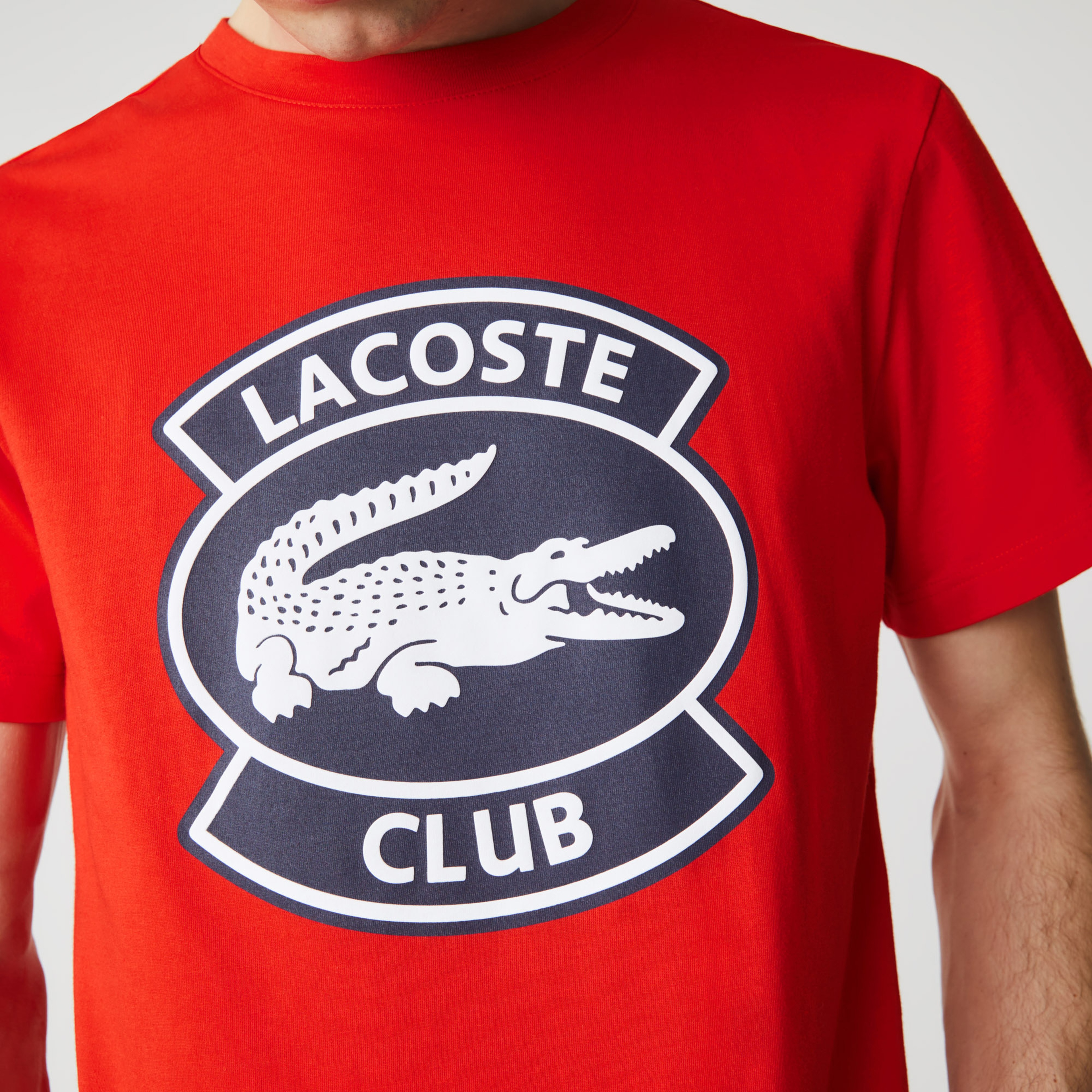 Lacoste Erkek Regular Fit Bisiklet Yaka Timsah Kırmızı T-Shirt