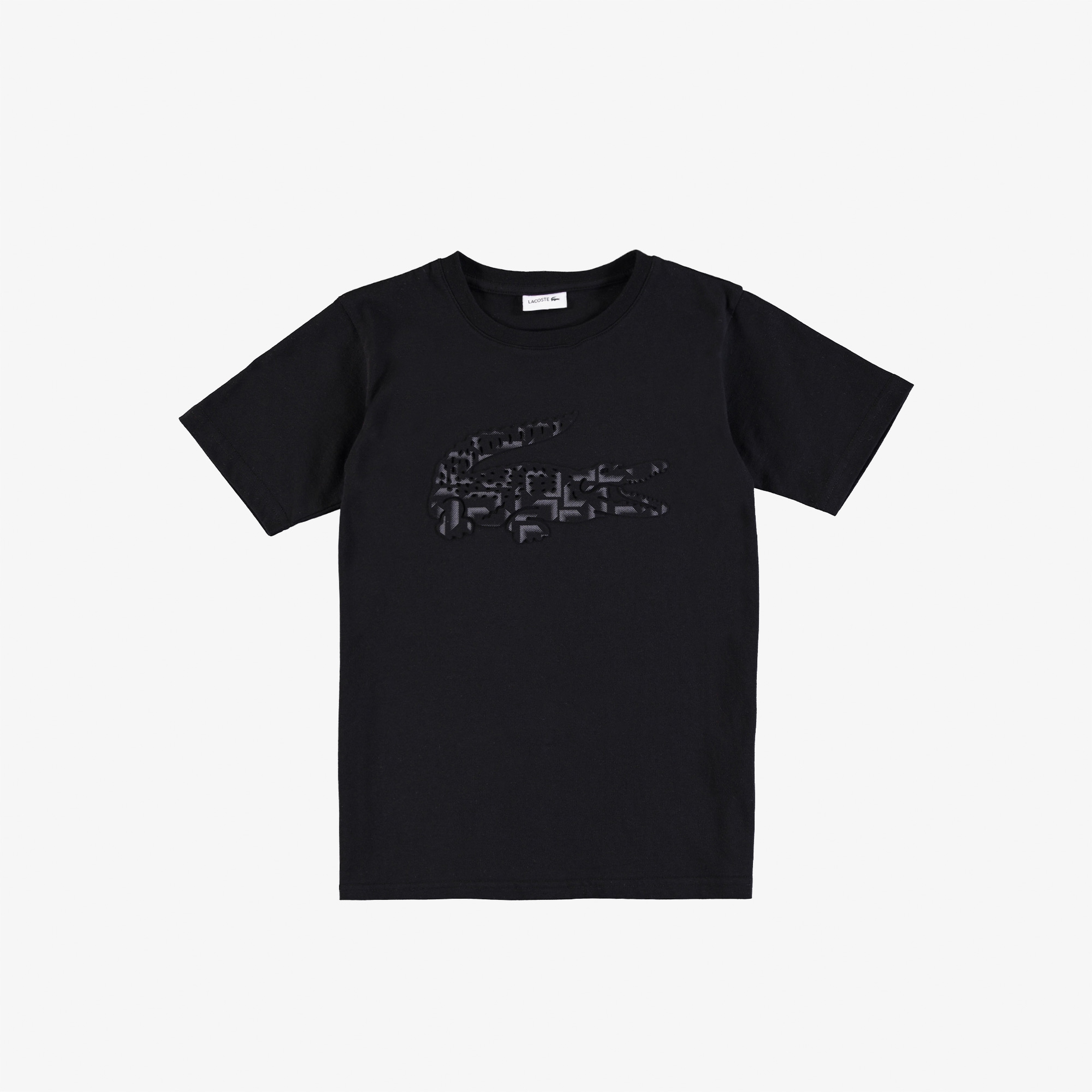 Lacoste Çocuk Bisiklet Yaka Baskılı Siyah T-Shirt