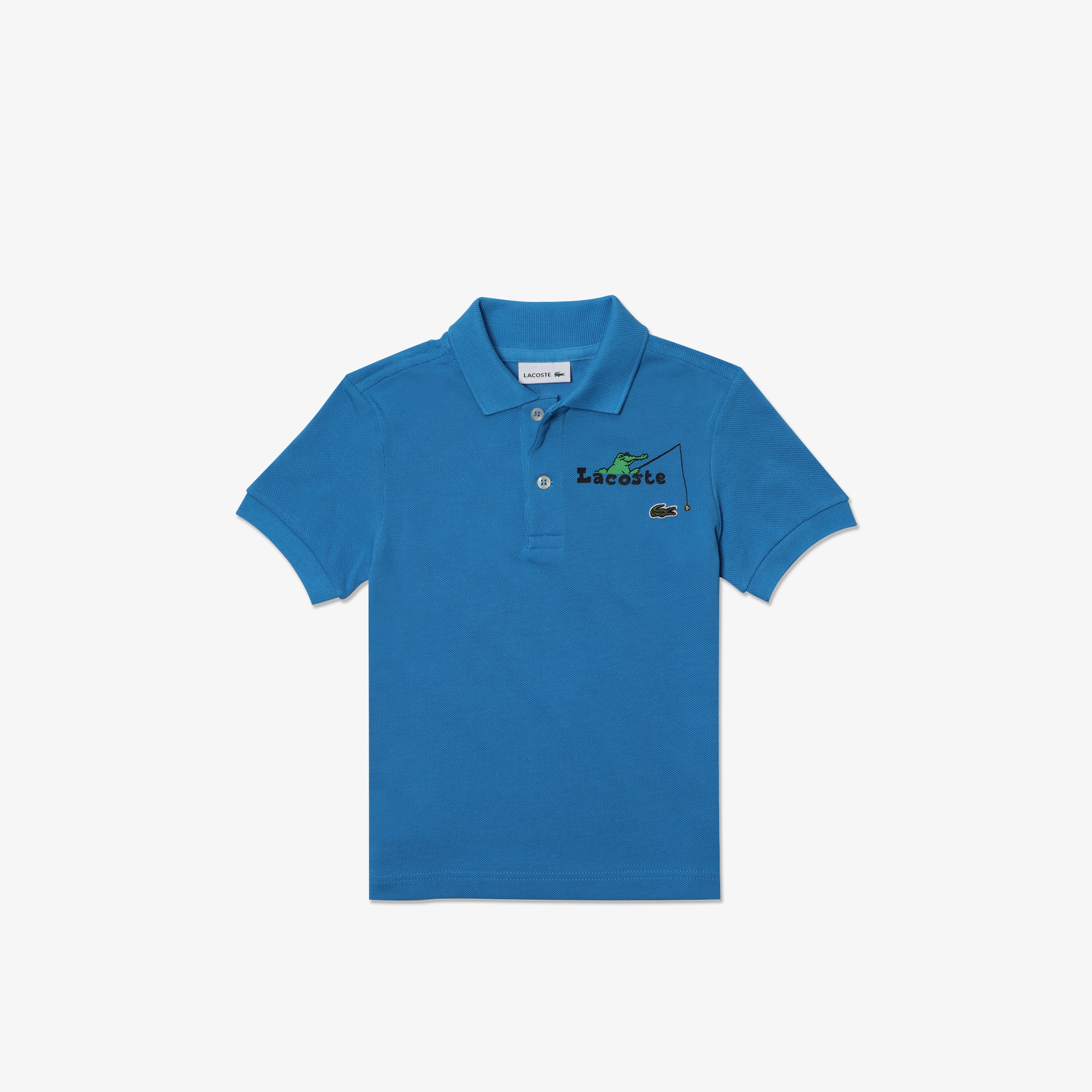 Lacoste Çocuk Baskılı Mavi Polo