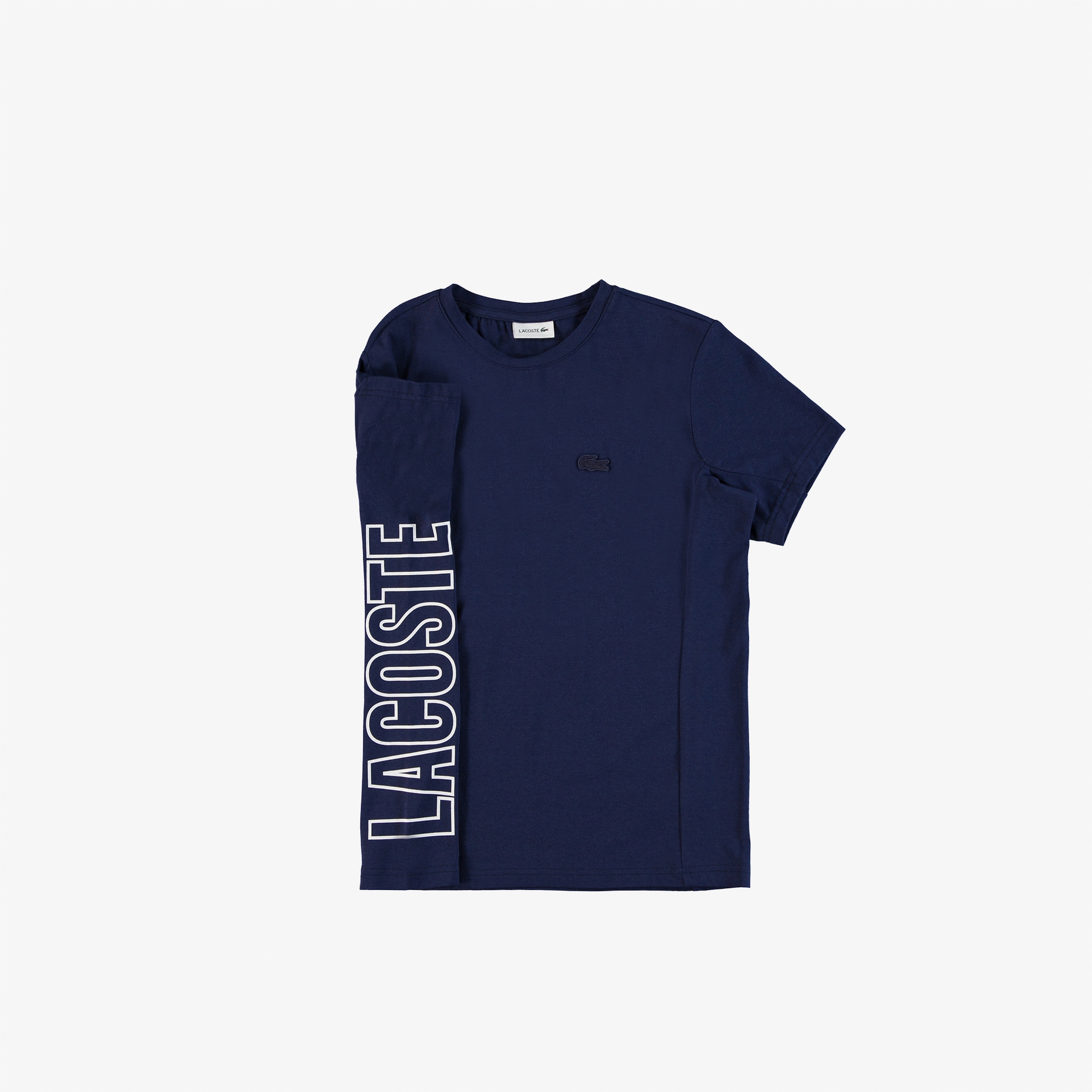 Lacoste Çocuk Bisiklet Yaka Baskılı Lacivert T-Shirt