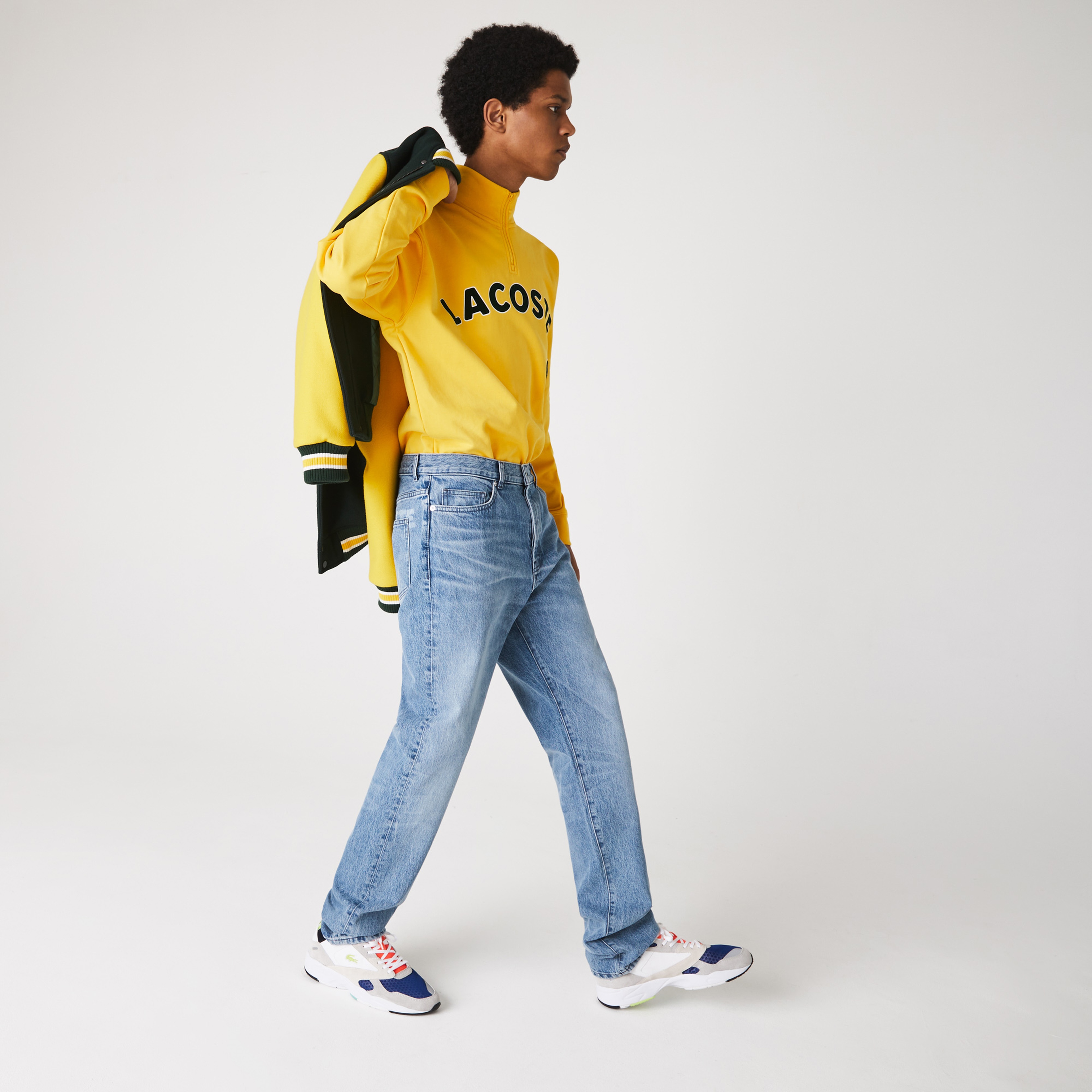 Lacoste L!VE Erkek Relaxed Fit Açık Mavi Denim Pantolon