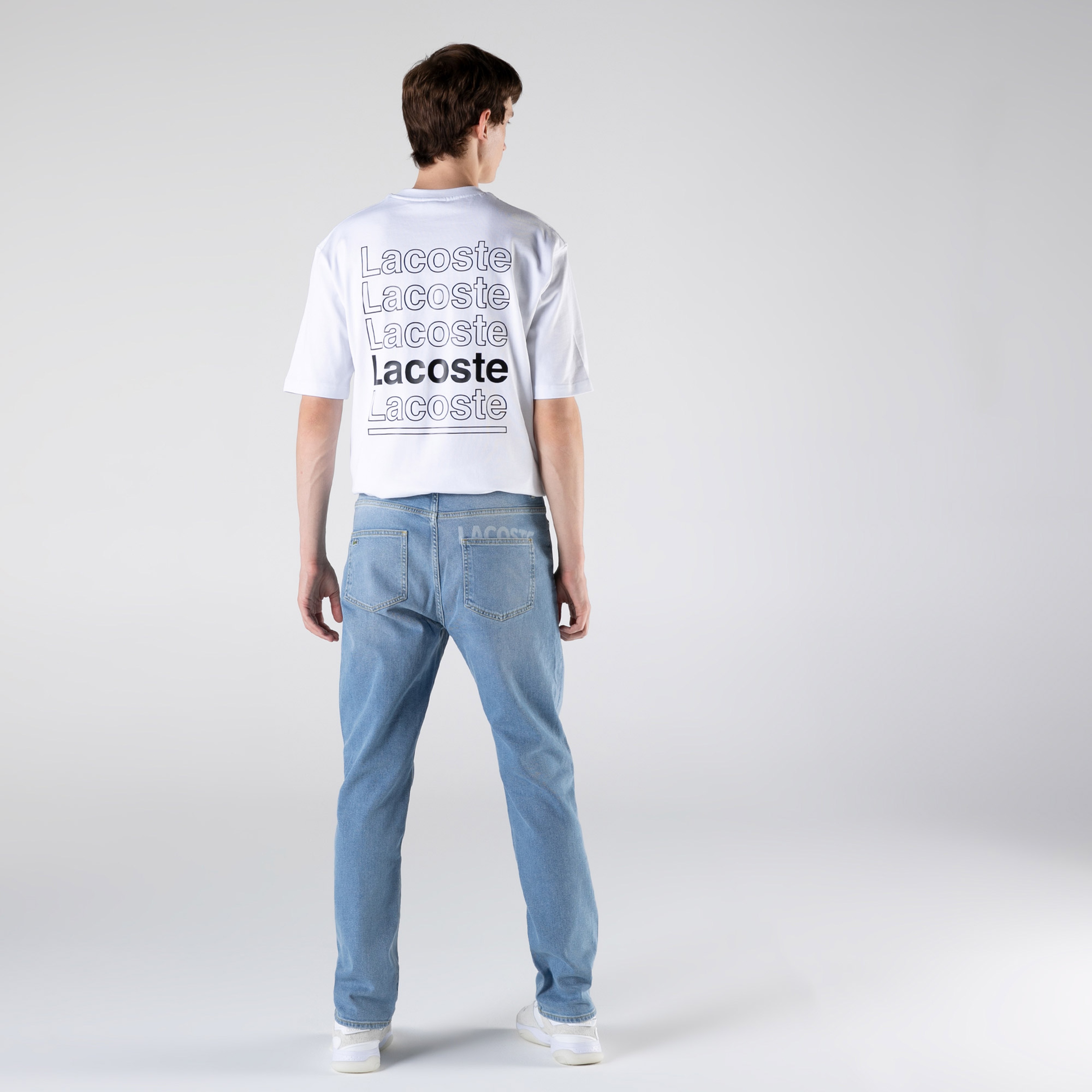 Lacoste L!VE Erkek Relaxed Fit Açık Mavi Denim Pantolon