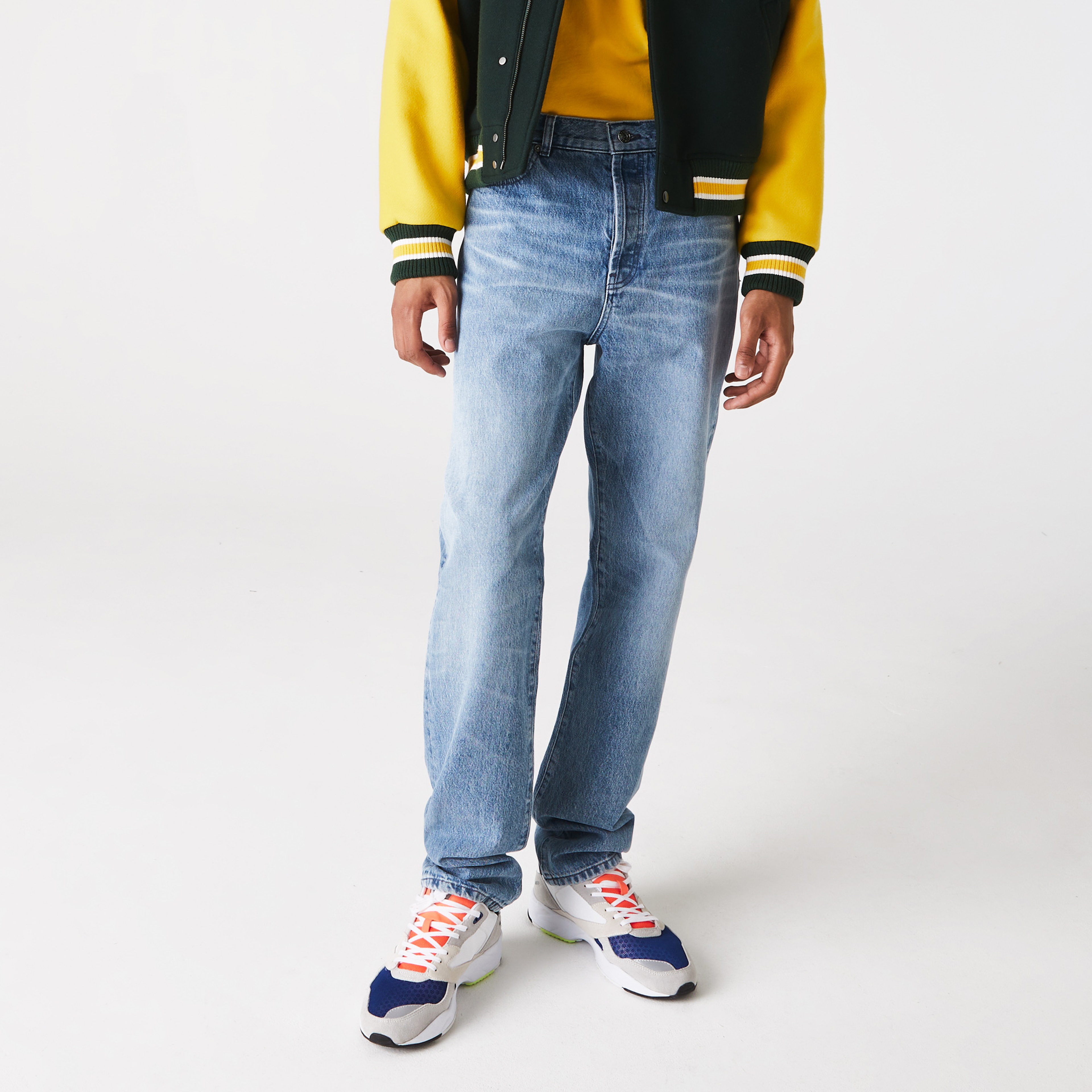 Lacoste L!VE Erkek Relaxed Fit Açık Mavi Denim Pantolon