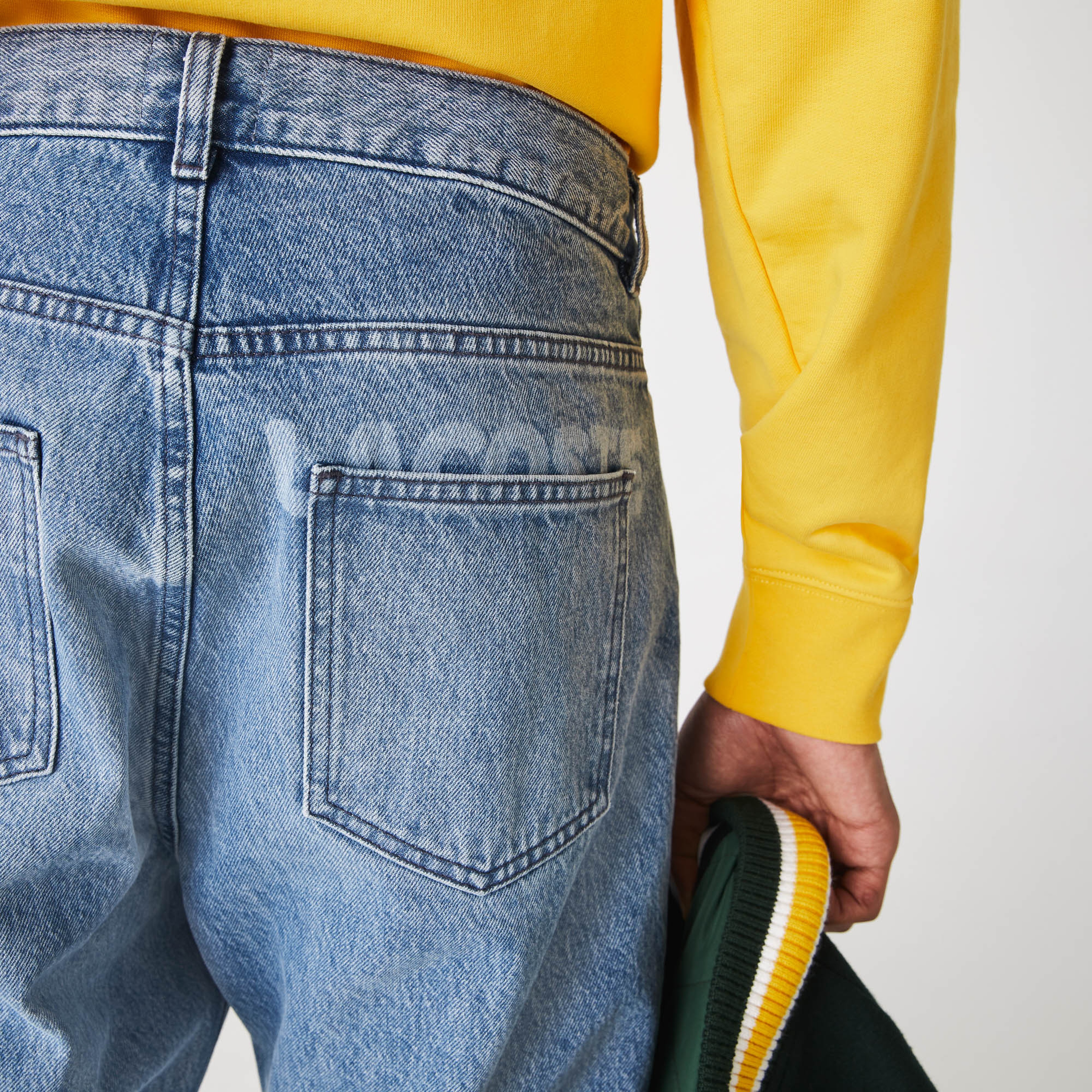 Lacoste L!VE Erkek Relaxed Fit Açık Mavi Denim Pantolon