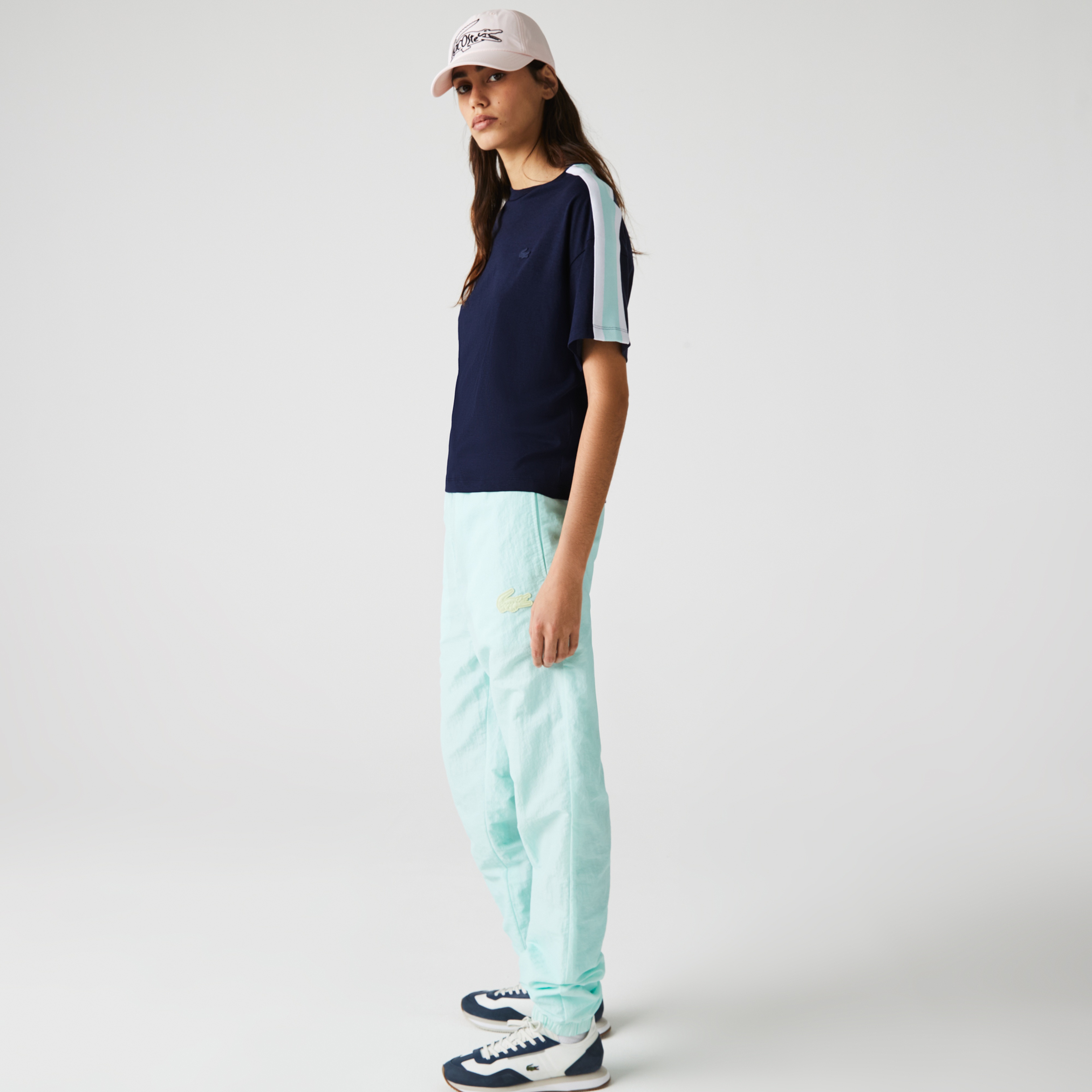 Lacoste Kadın Bisiklet Yaka Lacivert T-Shirt