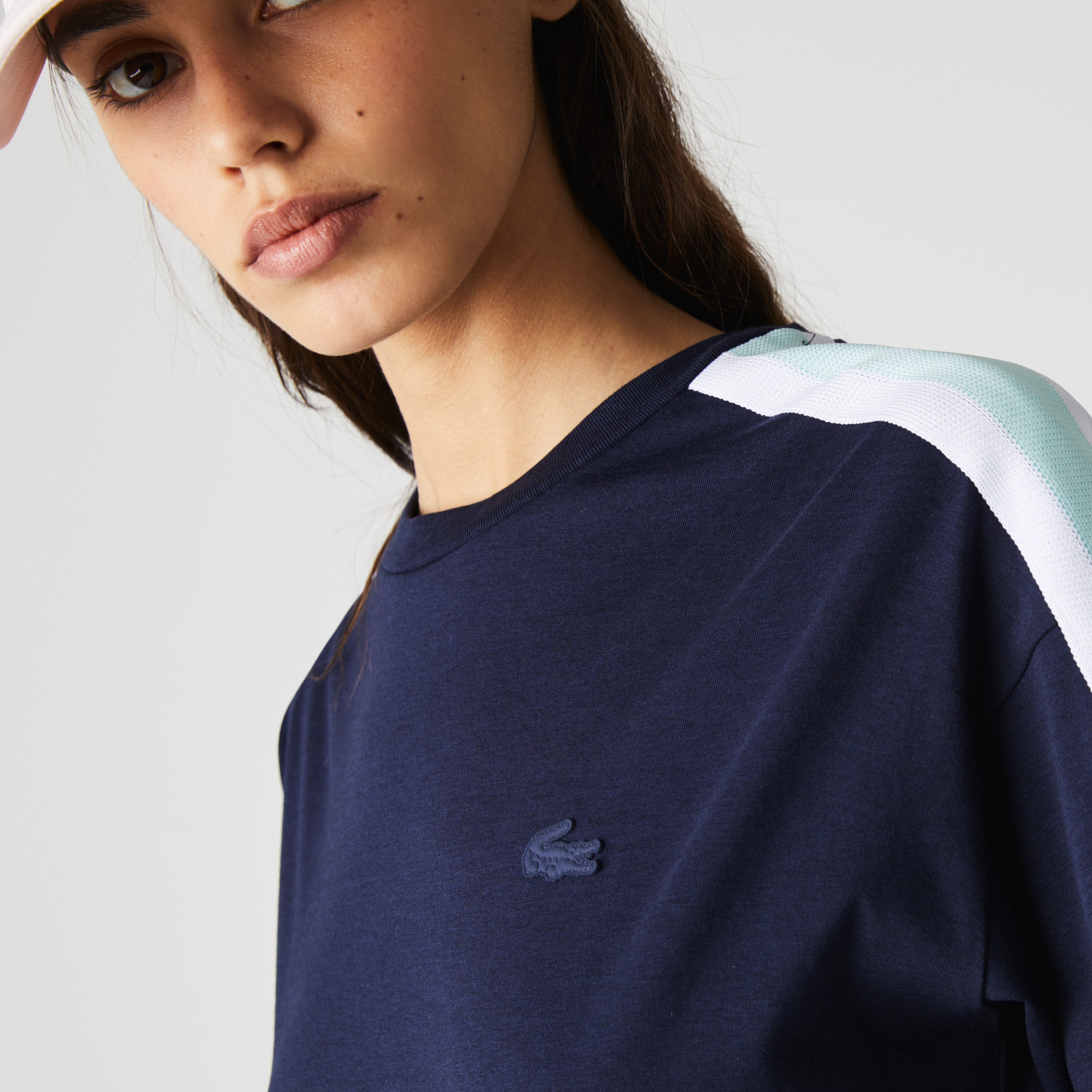 Lacoste Kadın Bisiklet Yaka Lacivert T-Shirt