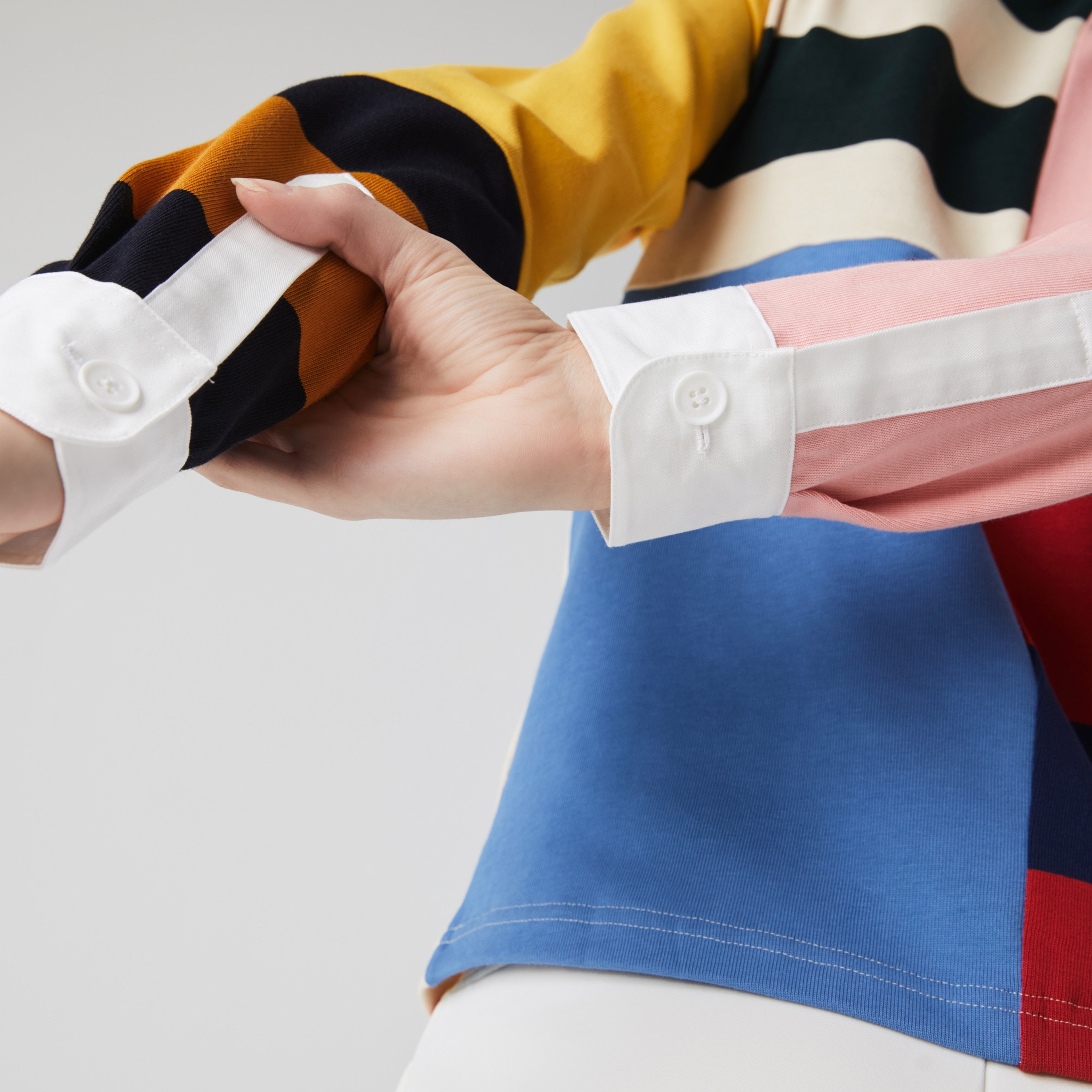 Lacoste L!ve Kadın Regular Fit Uzun Kollu Renk Bloklu Renkli Polo