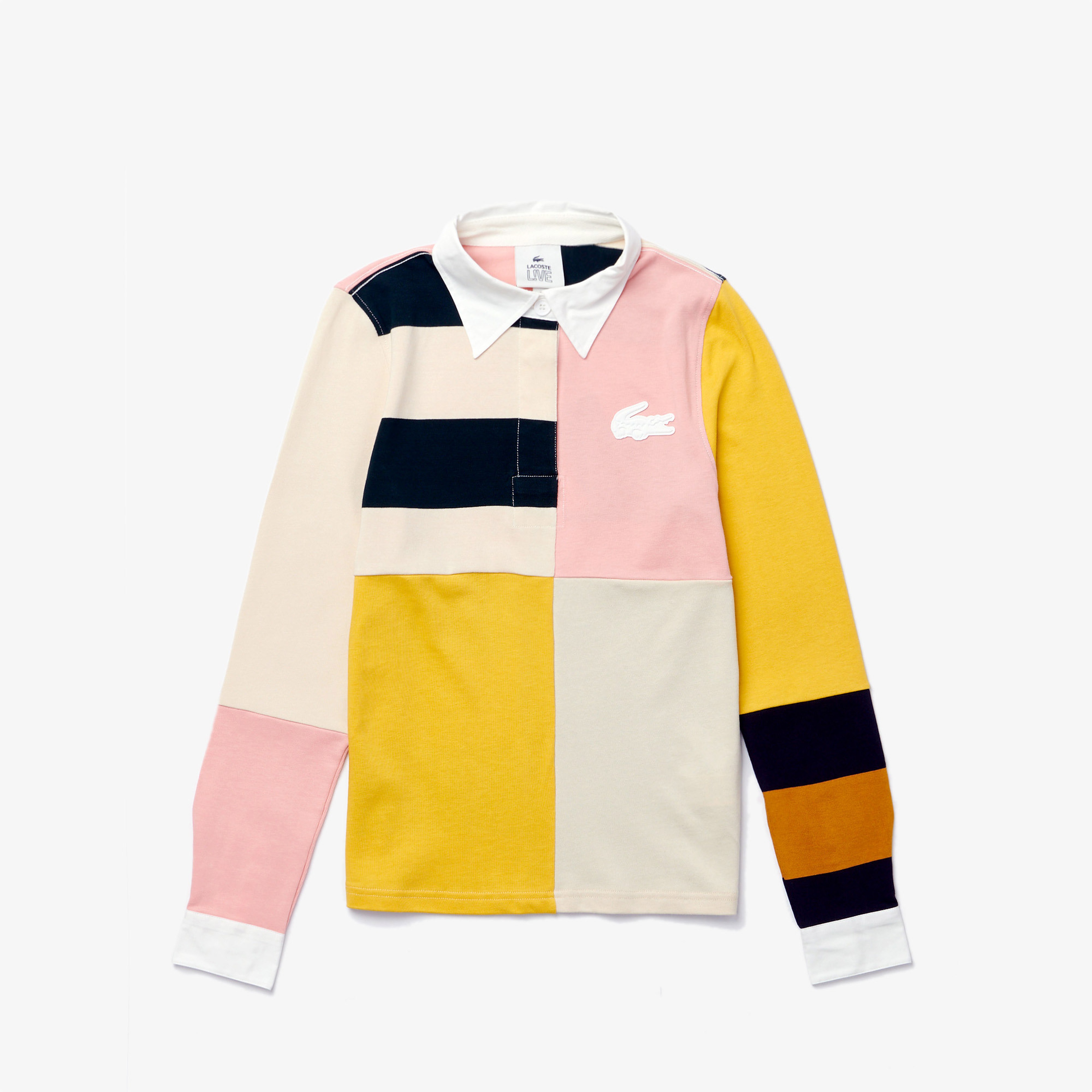 Lacoste L!ve Kadın Regular Fit Uzun Kollu Renk Bloklu Renkli Polo