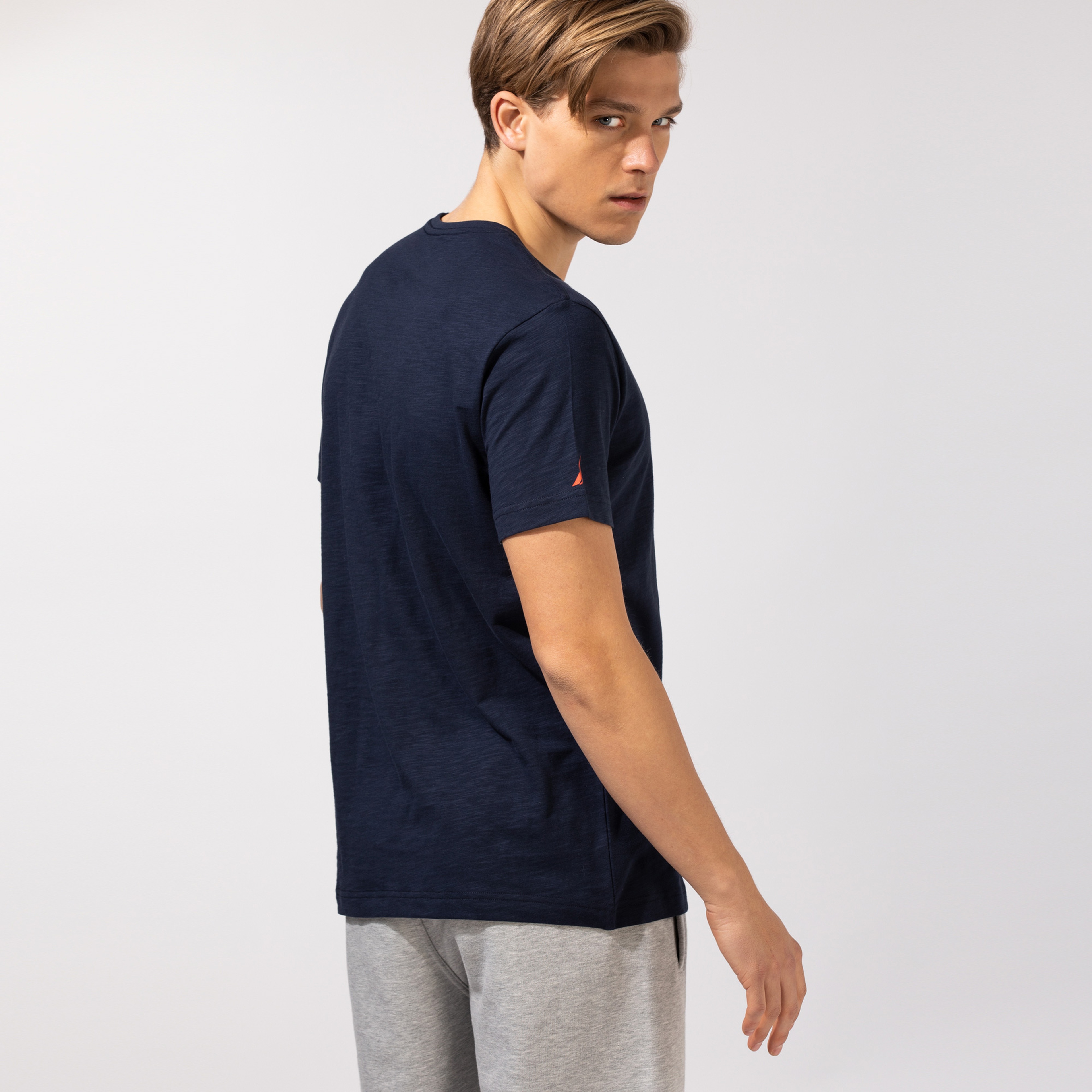 NAUTICA ERKEK LACİVERT BASKILI T-SHIRT