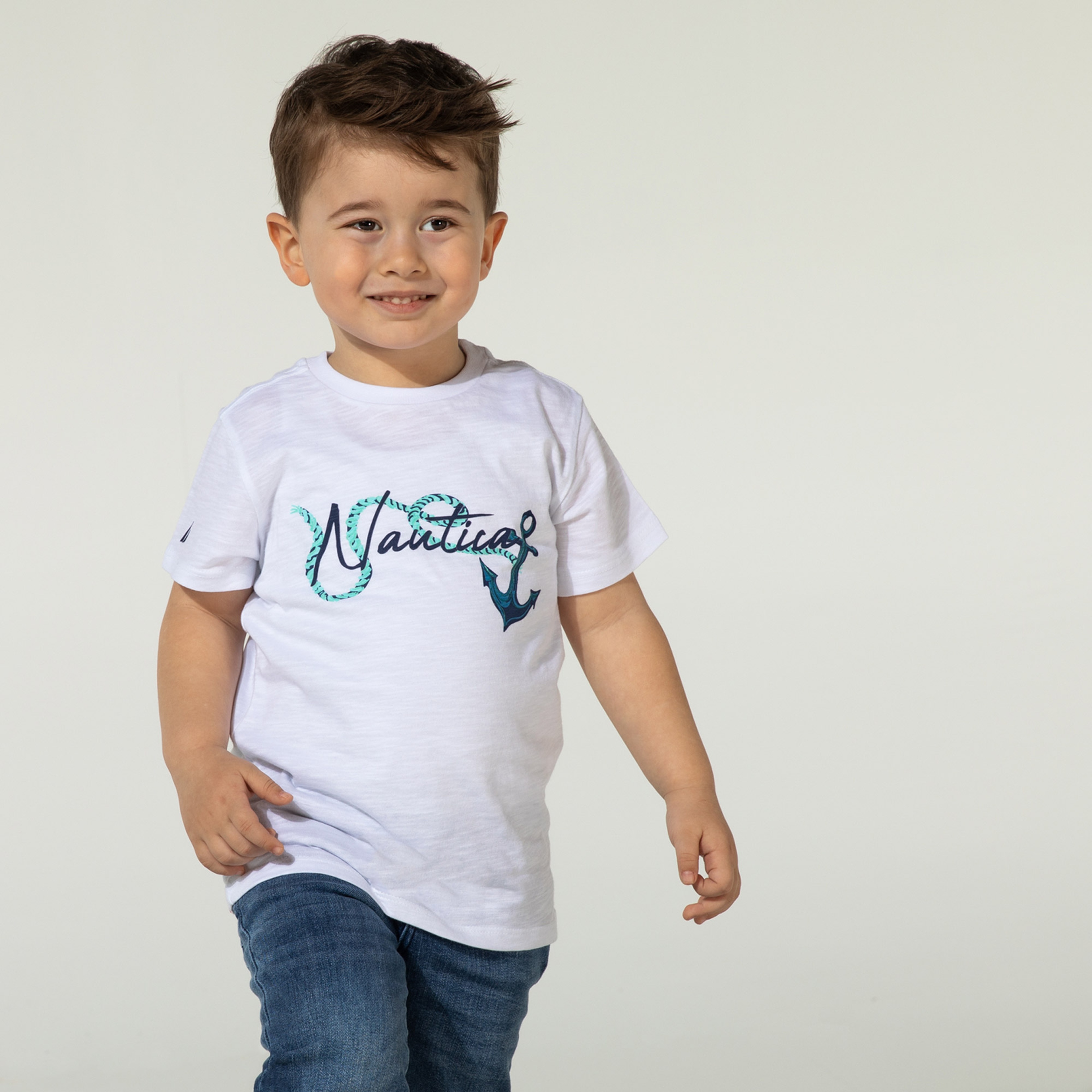 NAUTICA ERKEK ÇOCUK BEYAZ BASKILI T-SHIRT