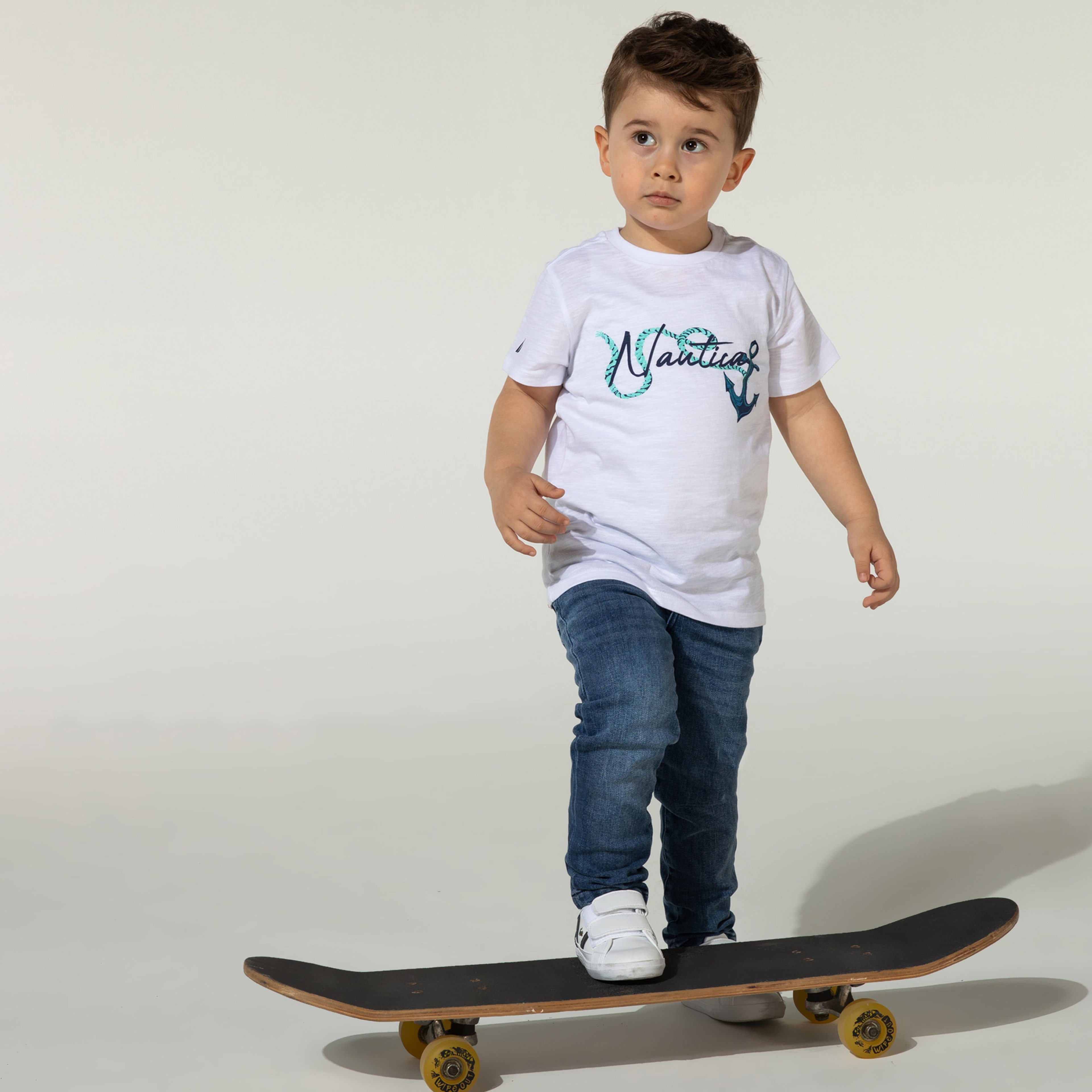 NAUTICA ERKEK ÇOCUK BEYAZ BASKILI T-SHIRT