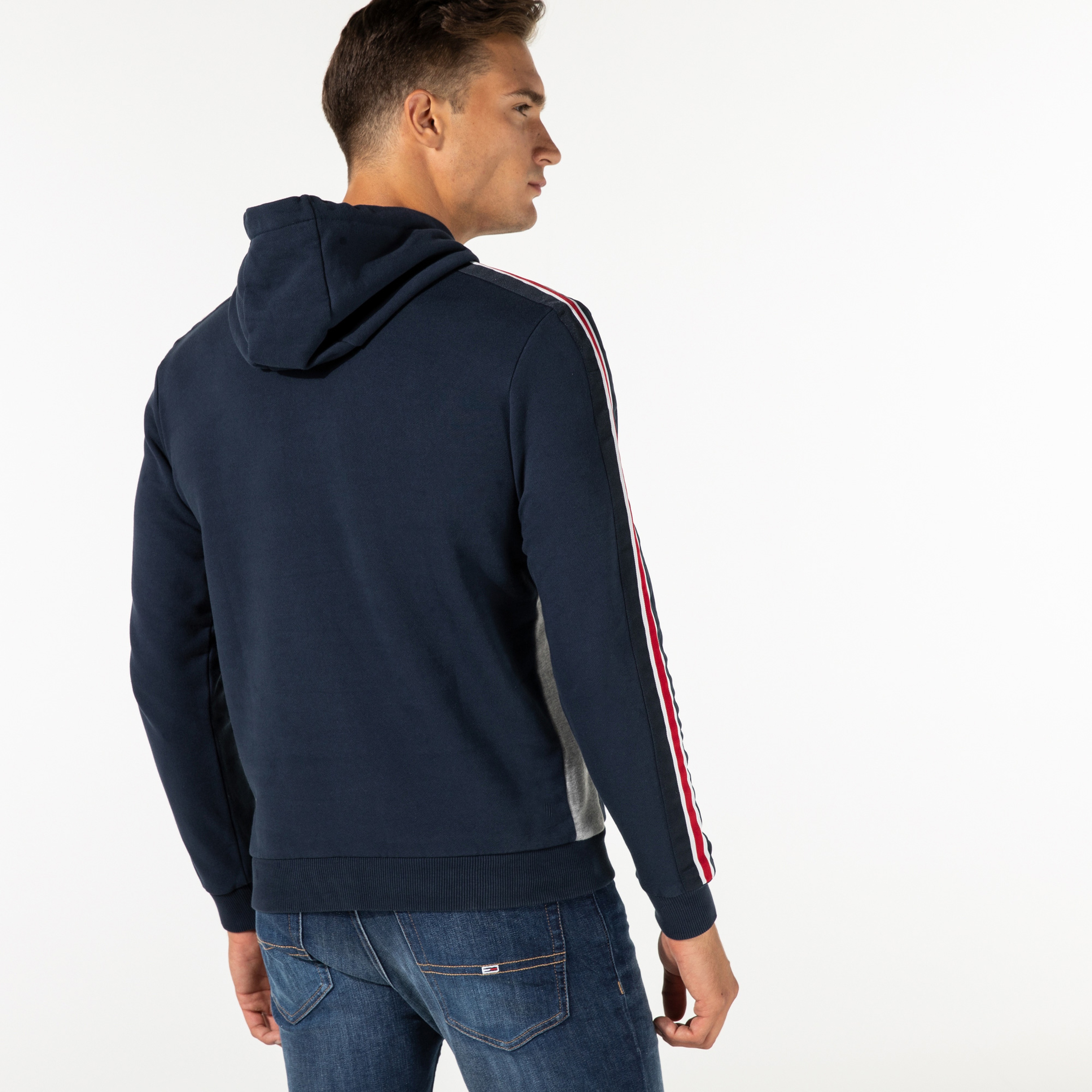 NAUTICA ERKEK LACİVERT BLOK DESENLİ SWEATSHIRT