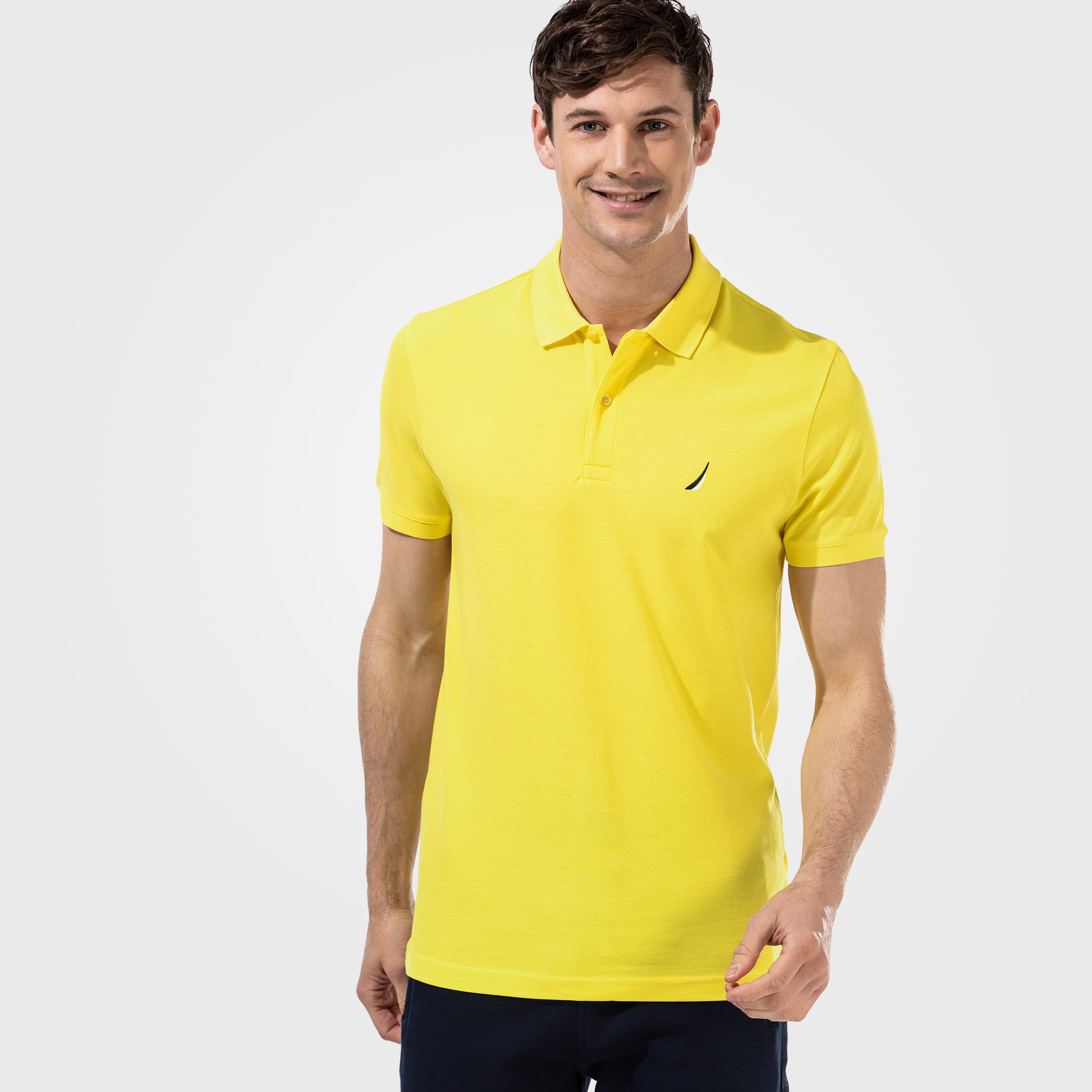 NAUTICA ERKEK SARI SLIM FIT KISA KOLLU POLO