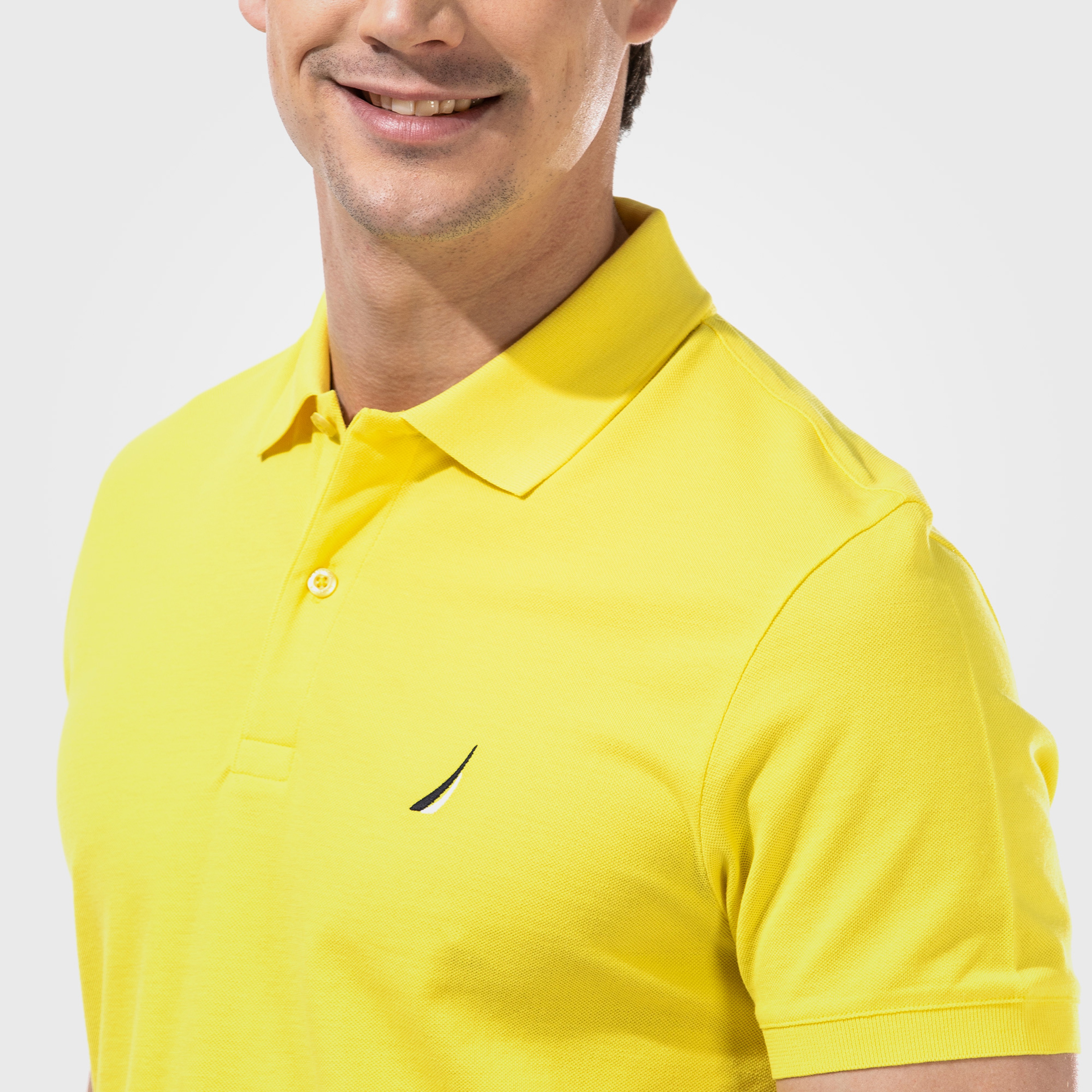 NAUTICA ERKEK SARI SLIM FIT KISA KOLLU POLO