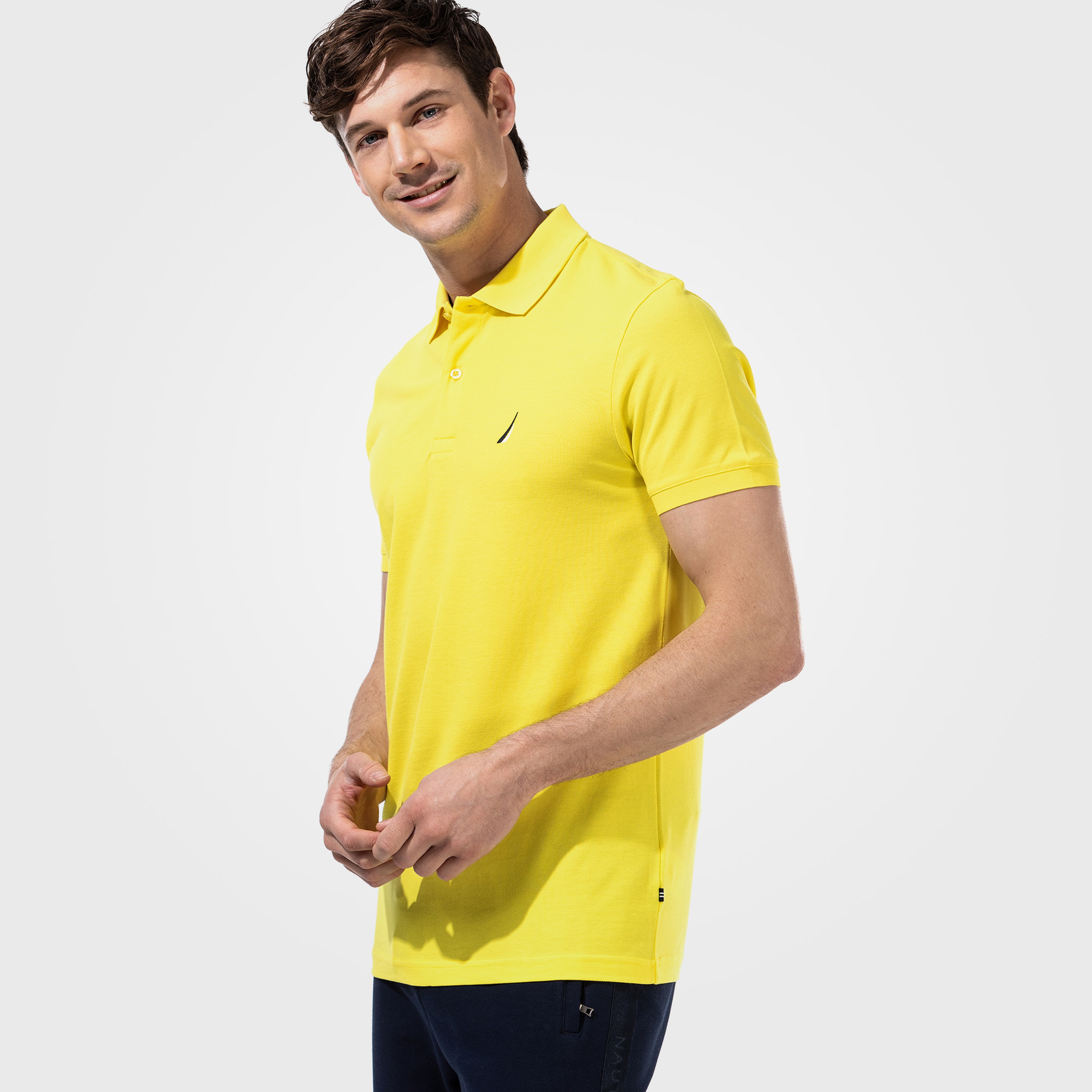 NAUTICA ERKEK SARI SLIM FIT KISA KOLLU POLO