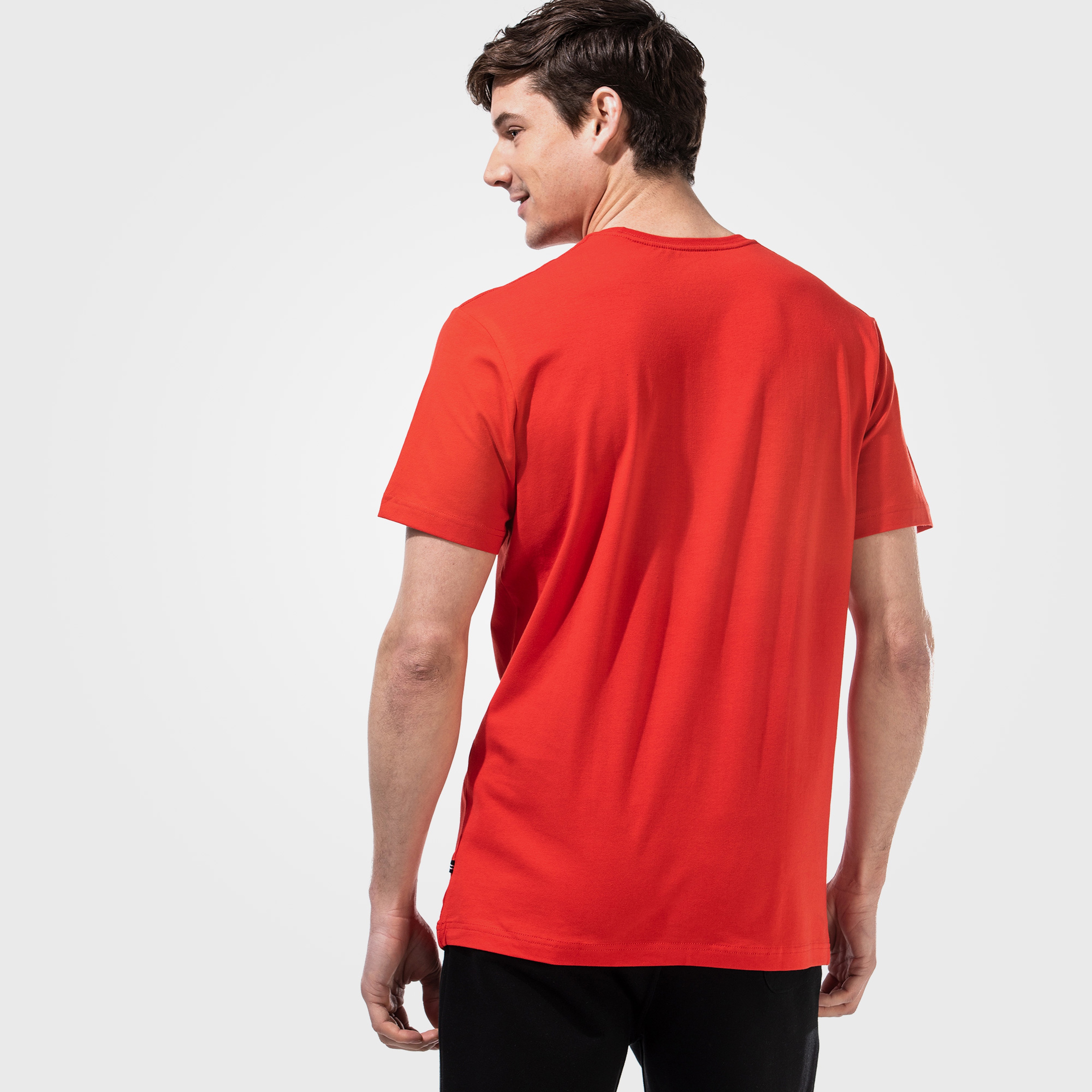NAUTICA ERKEK KIRMIZI KISA KOLLU BASKILI TSHIRT