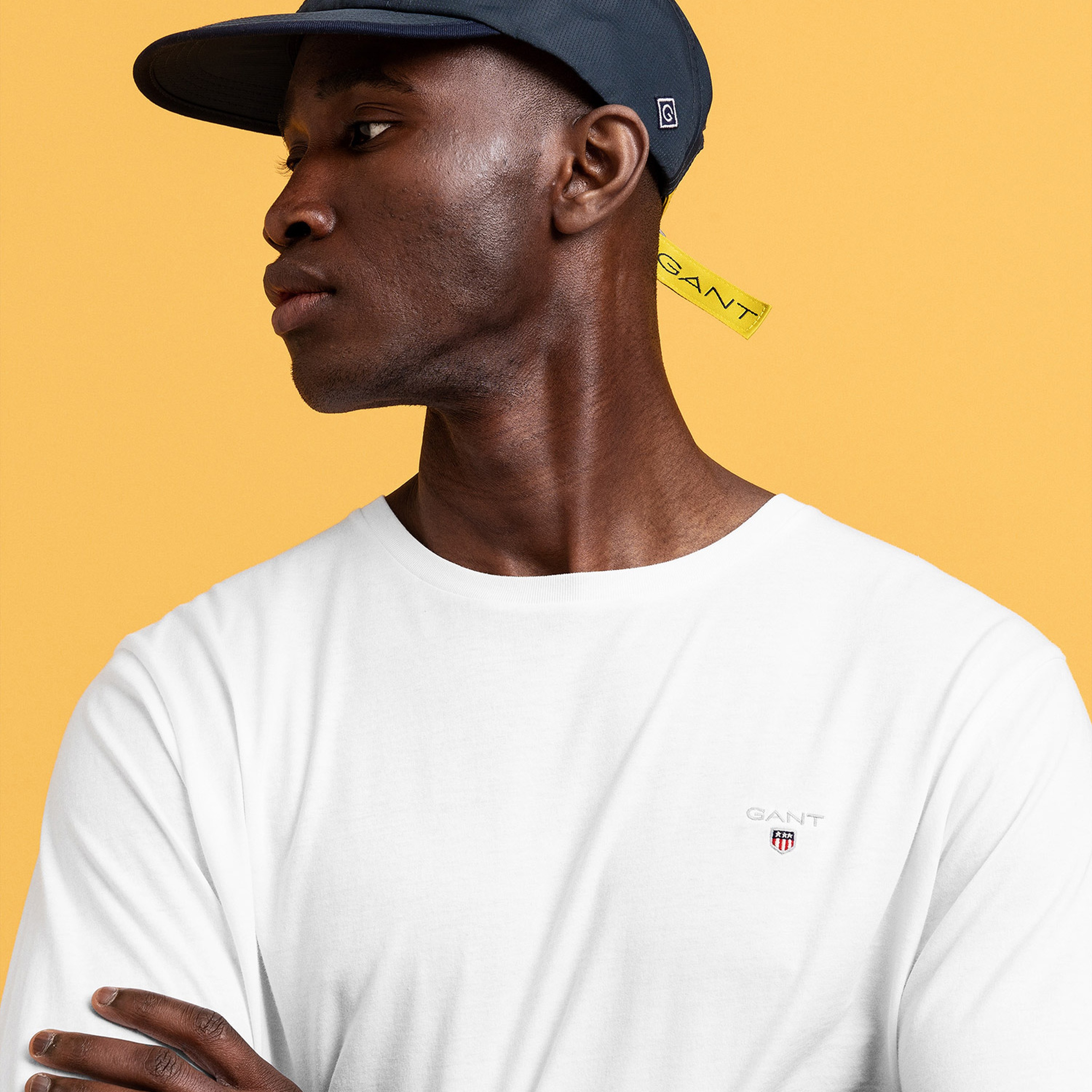 Gant Erkek Beyaz Regular Fit Bisiklet Yaka T-shirt