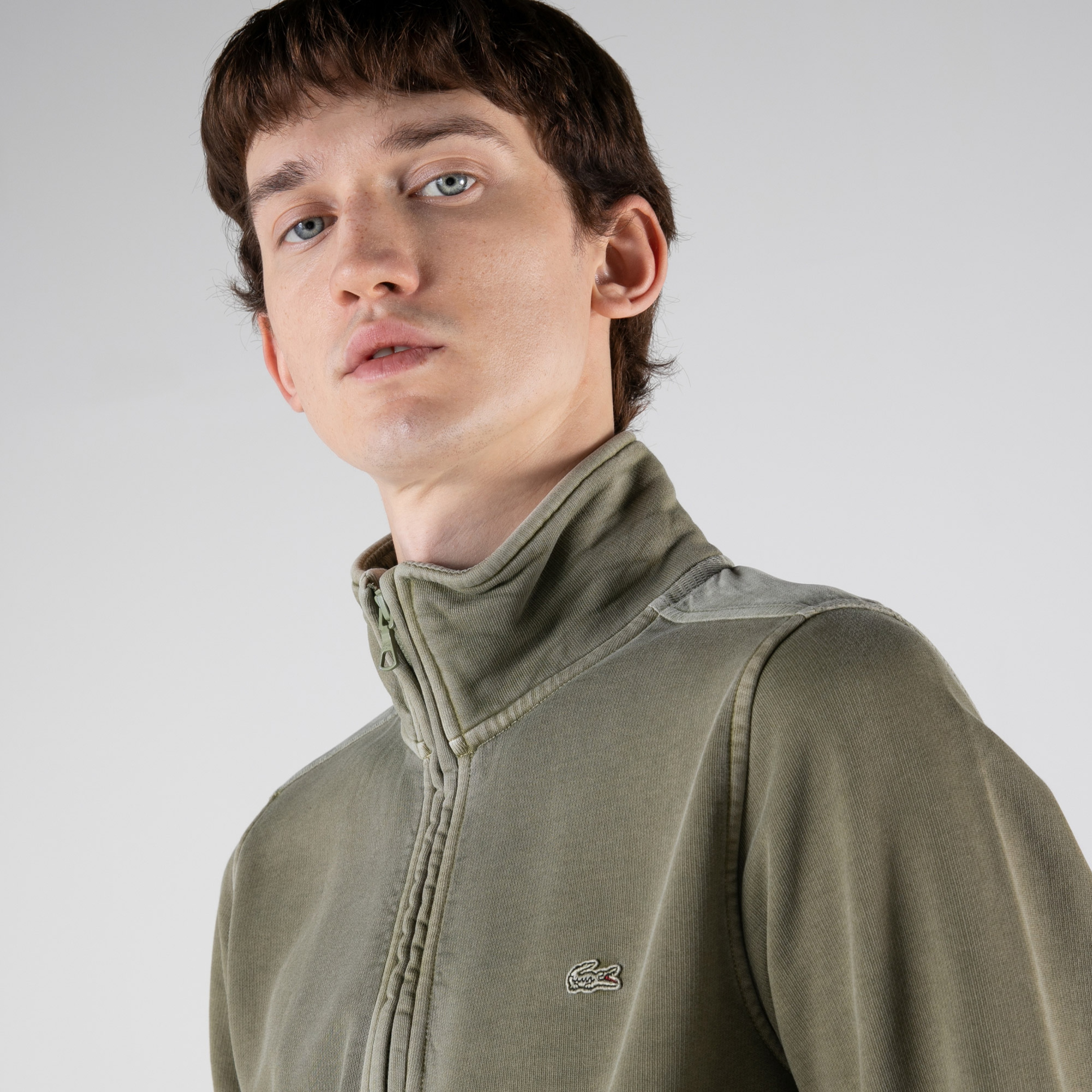 Lacoste Erkek Regular Fit Yarım Fermuarlı Haki Sweatshirt