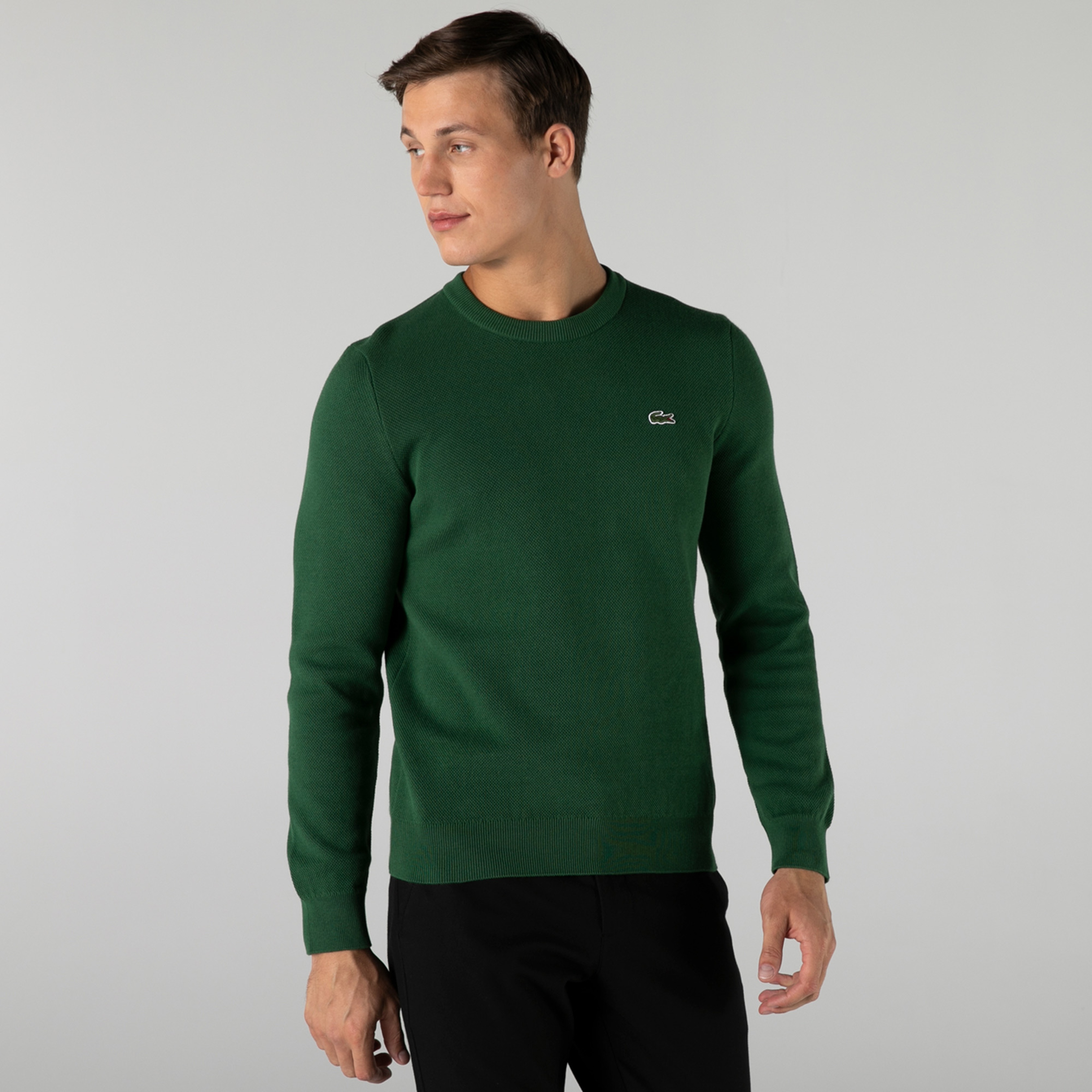 Lacoste Erkek Bisiklet Yaka Yeşil Kazak