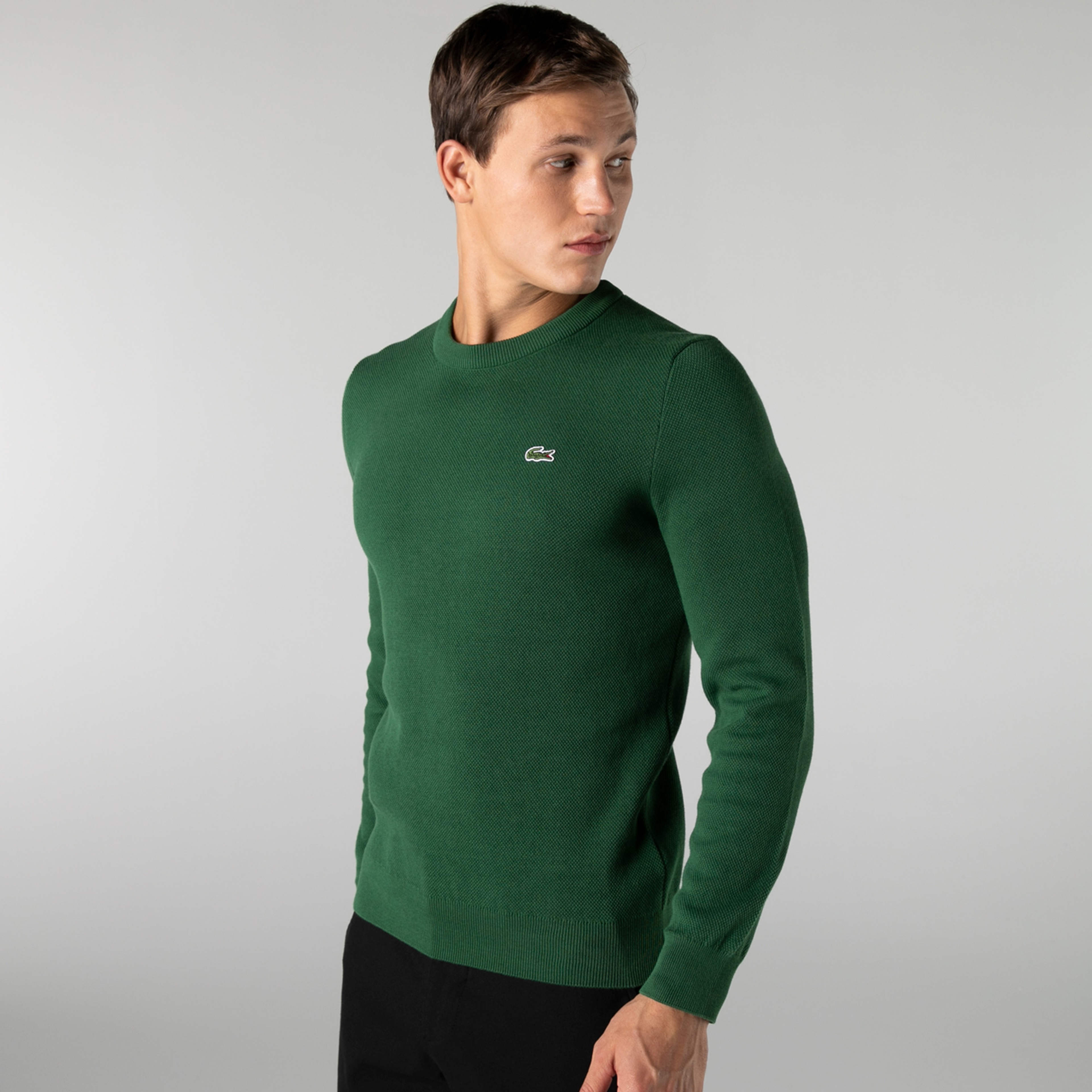 Lacoste Erkek Bisiklet Yaka Yeşil Kazak