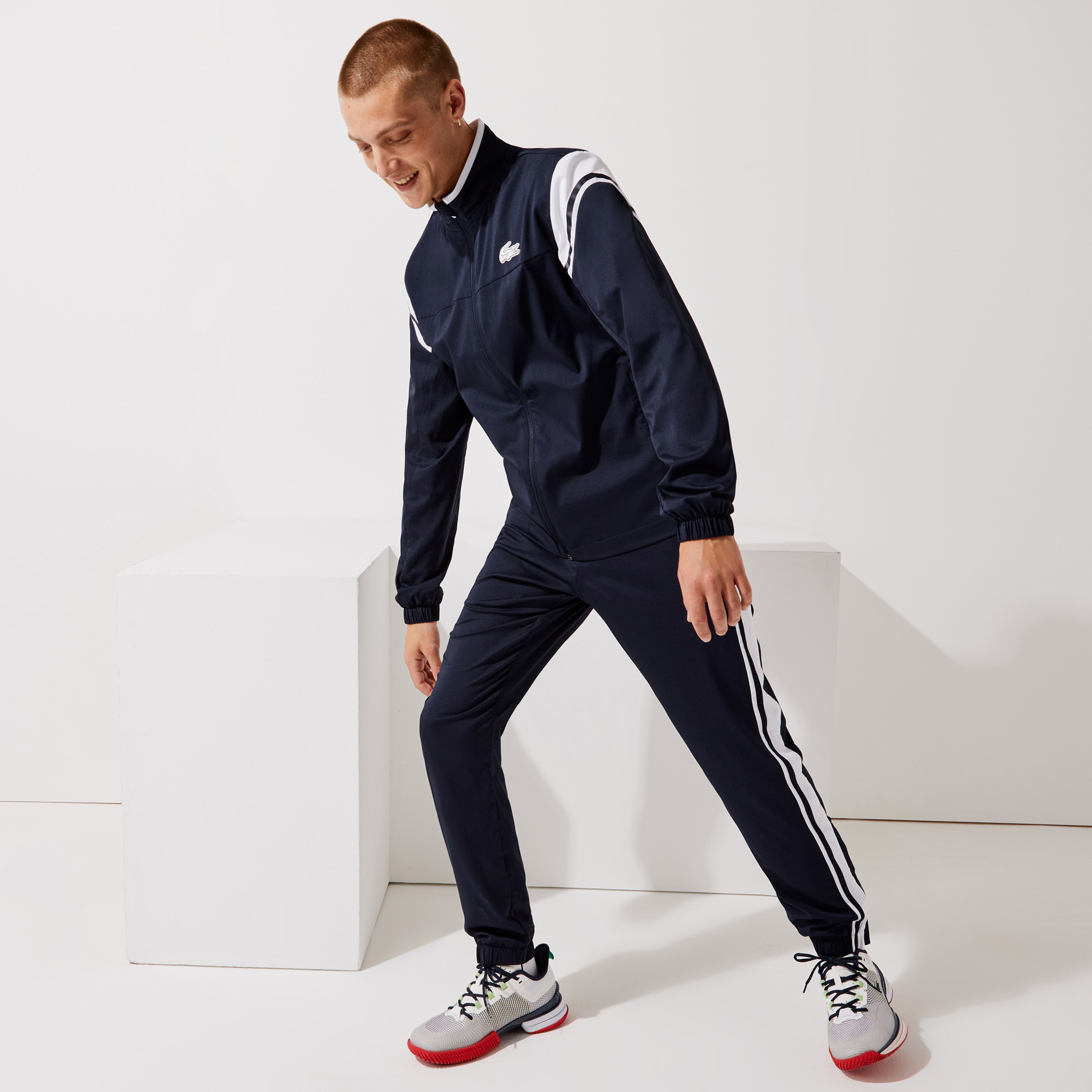 Lacoste SPORT Erkek Regular Fit Renk Bloklu Lacivert Eşofman Takımı