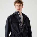 Erkek Regular Fit Kapüşonlu  Baskılı Lacivert Yağmurluk