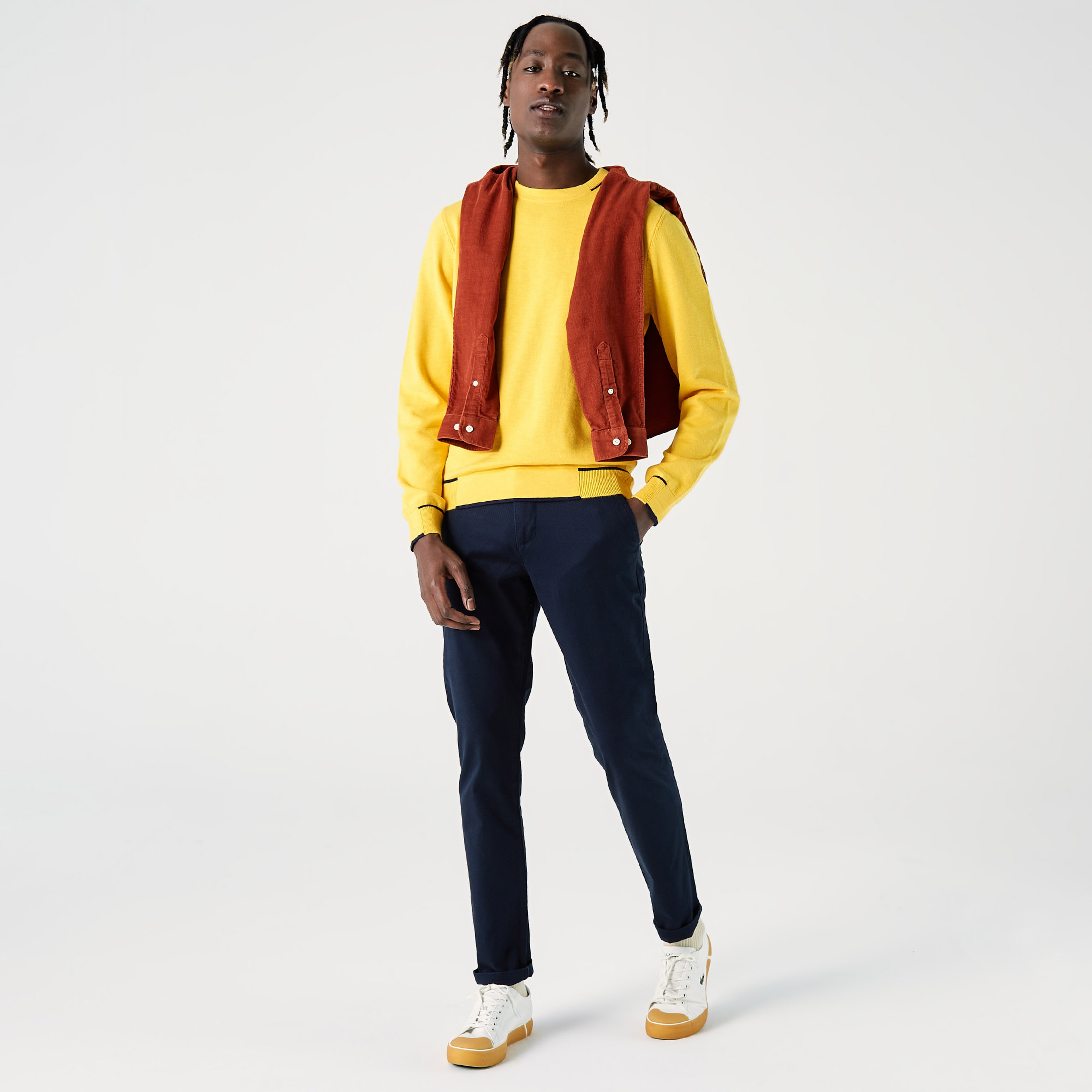 Lacoste Erkek Bisiklet Yaka Sarı Kazak3 - SAH0204| Occasion