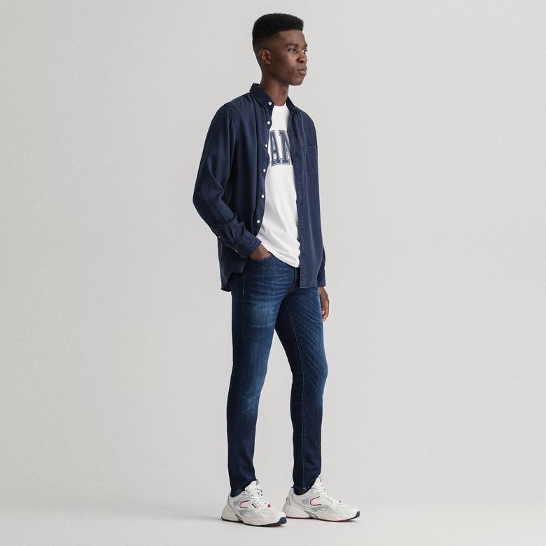 GANT Erkek Lacivert Extra Slim Fit Jean Pantolon