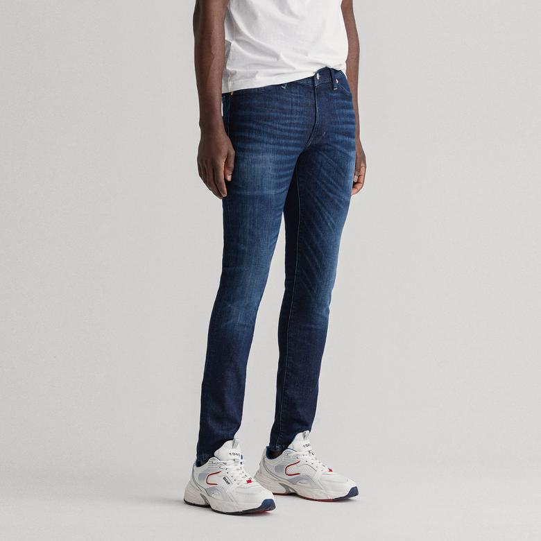 GANT Erkek Lacivert Extra Slim Fit Jean Pantolon