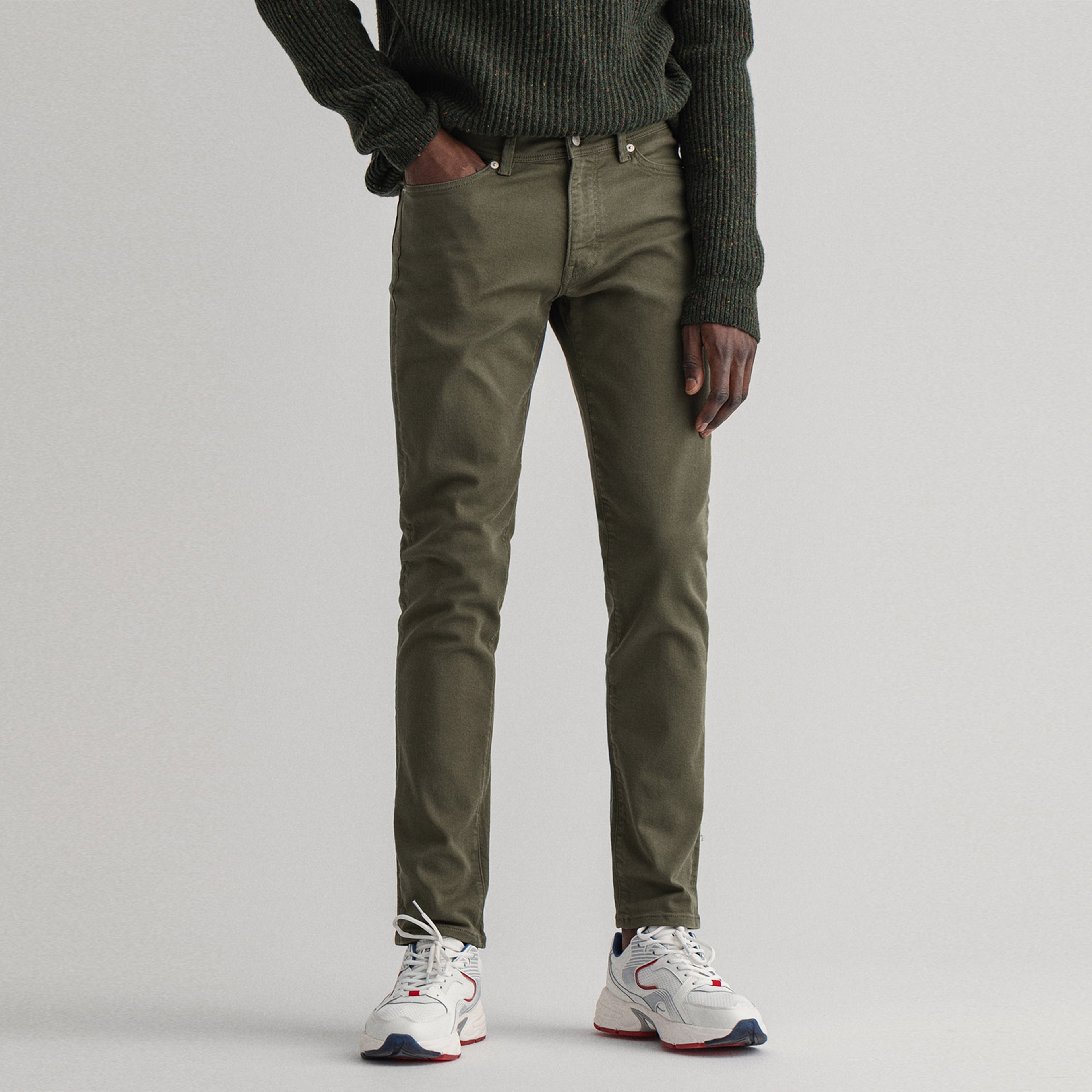 GANT Erkek Yeşil Extra Slim Fit Maxen Pantolon