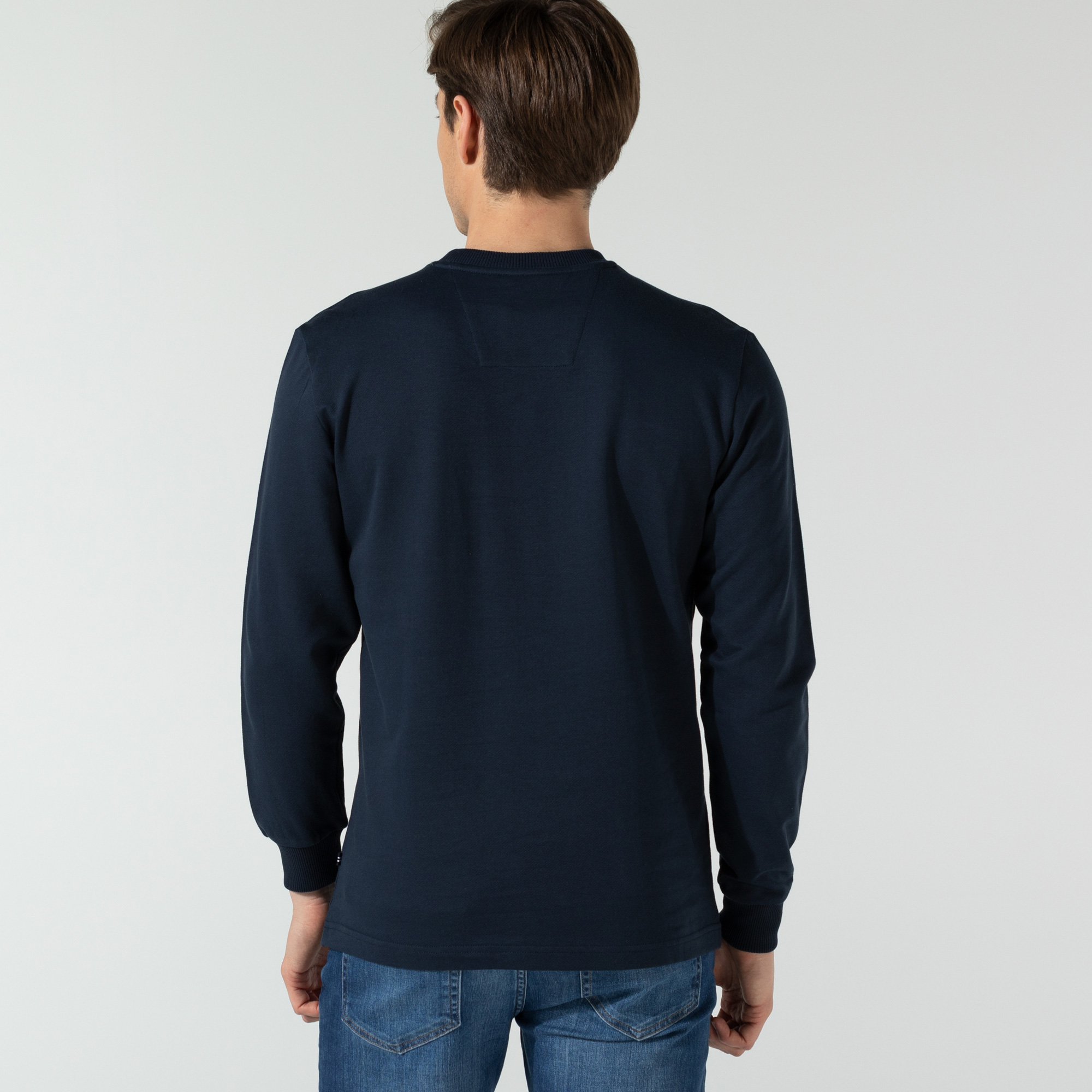 Nautica Erkek Lacivert Blok Desenli Sweatshirt