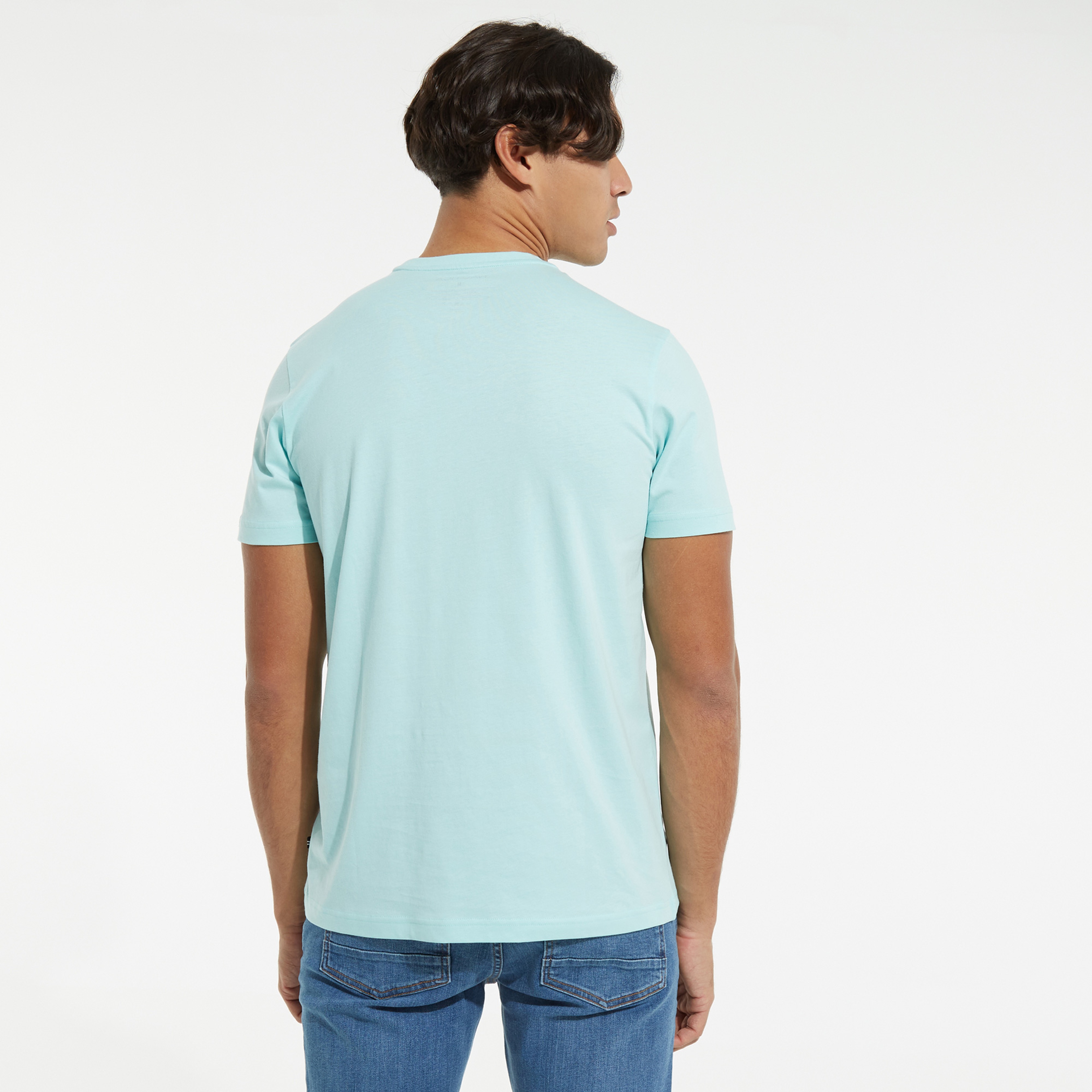 NAUTICA ERKEK MAVİ BASKILI T-SHIRT