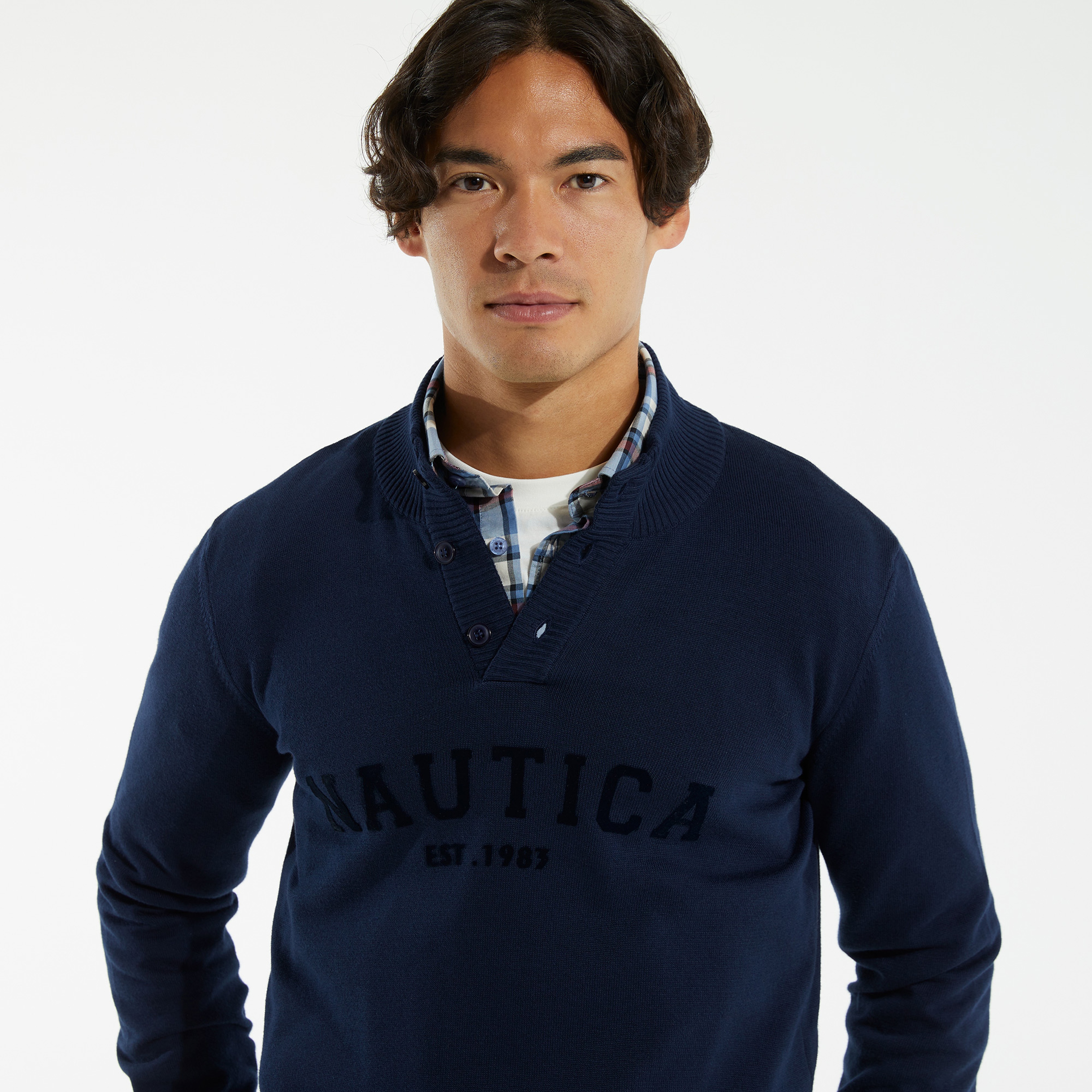 NAUTICA ERKEK LACİVERT UZUN KOLLU TRİKO KAZAK