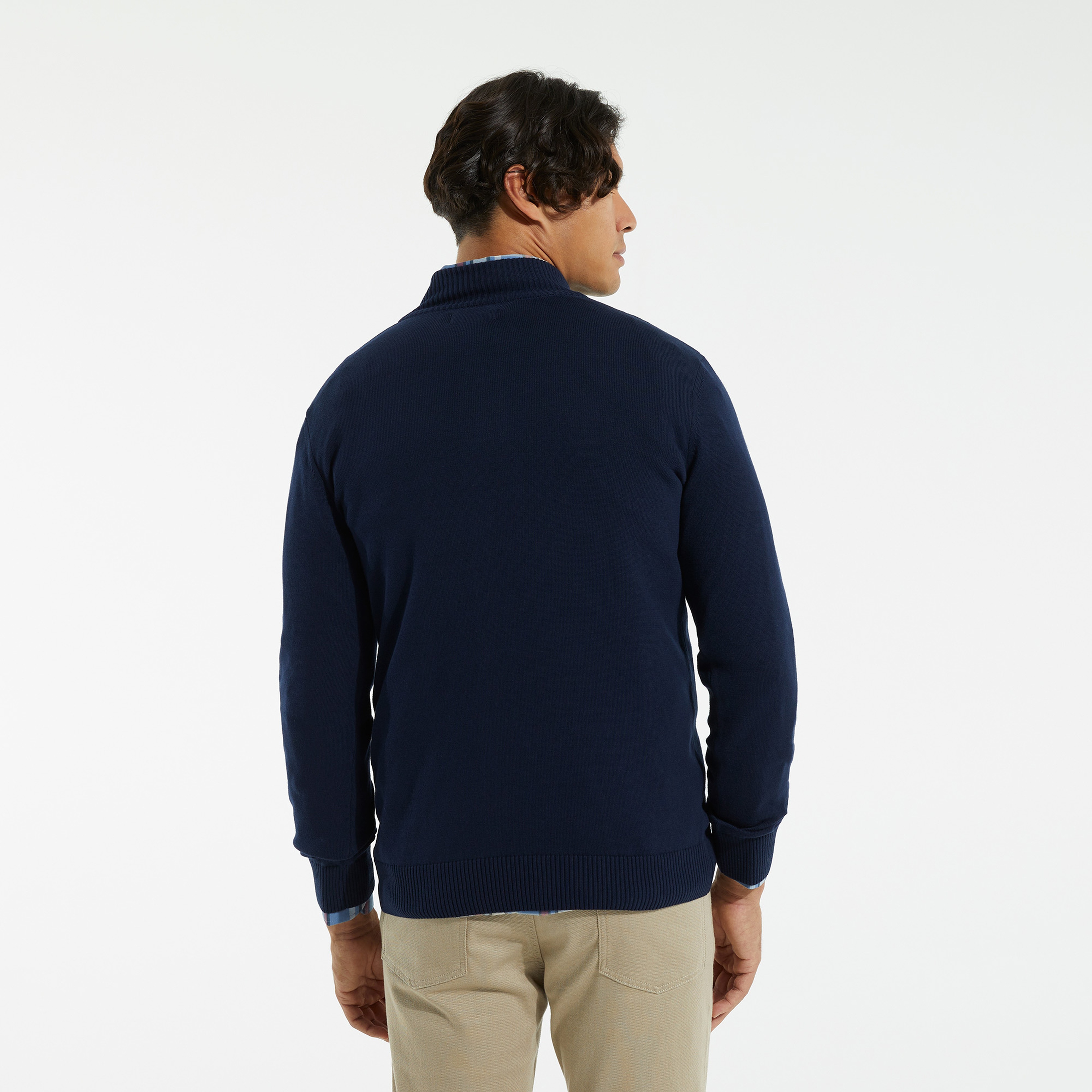 NAUTICA ERKEK LACİVERT UZUN KOLLU TRİKO KAZAK