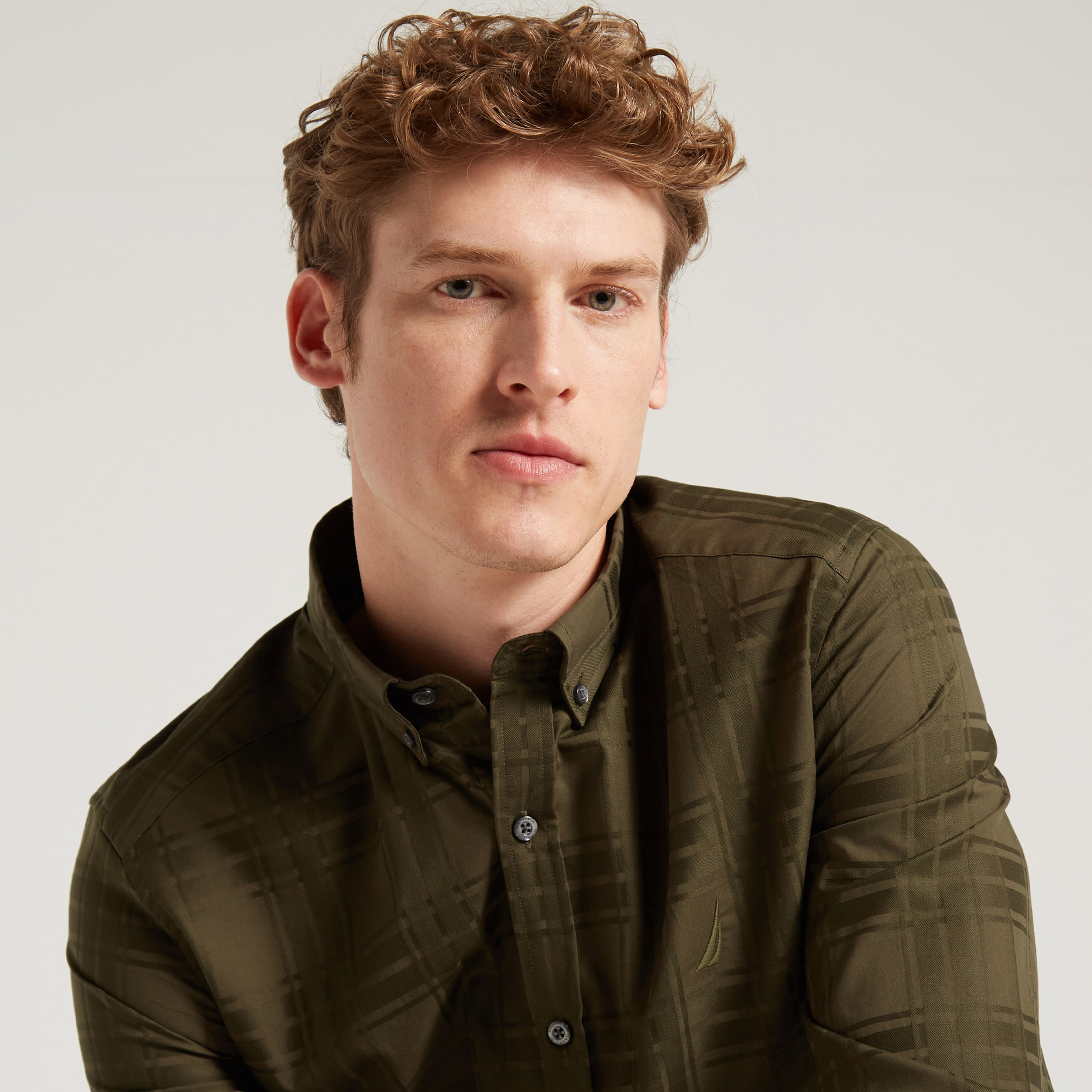 NAUTICA ERKEK YEŞİL SLIM FIT EKOSE GÖMLEK