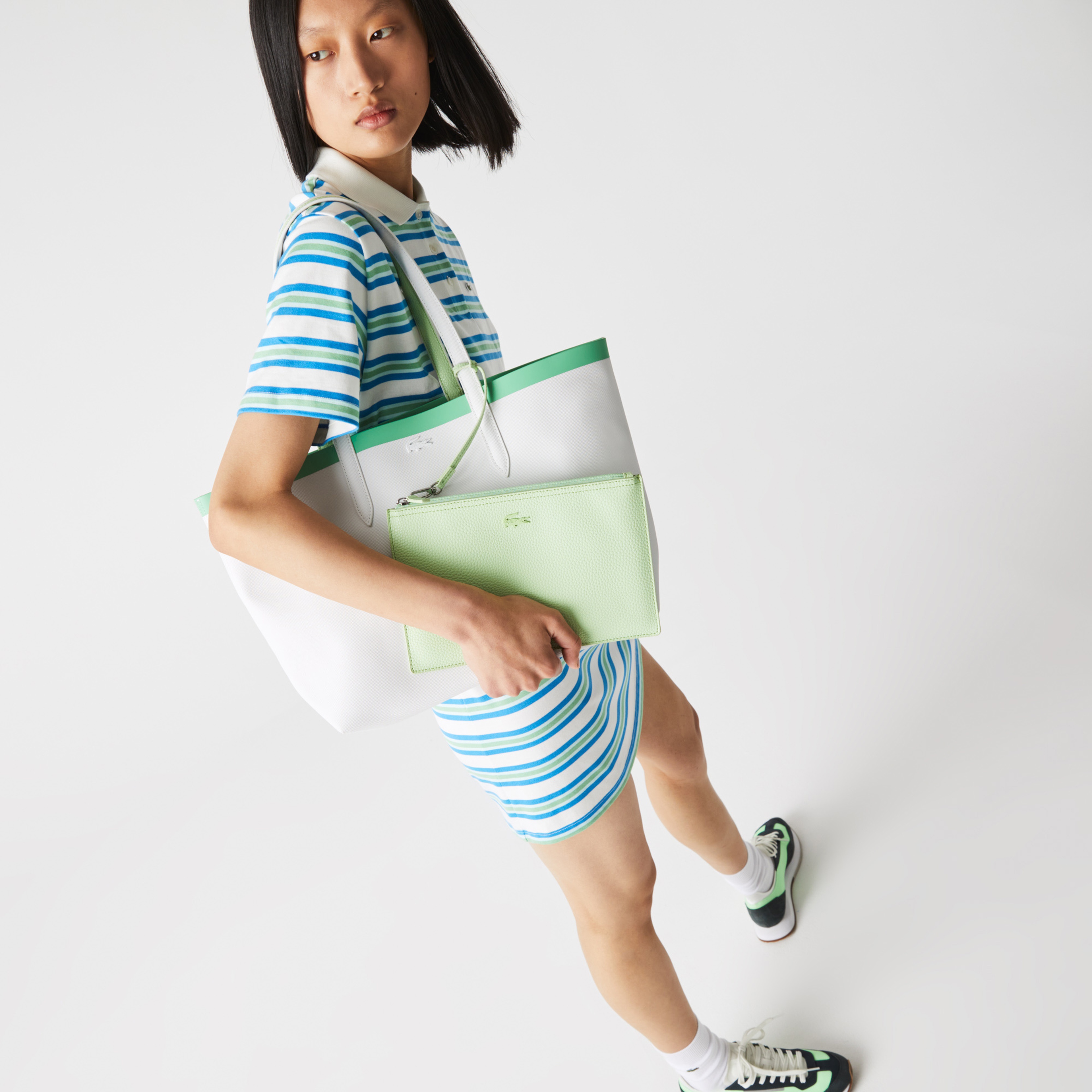 Lacoste Anna Kadın Yeşil - Bej Çift Taraflı Çanta