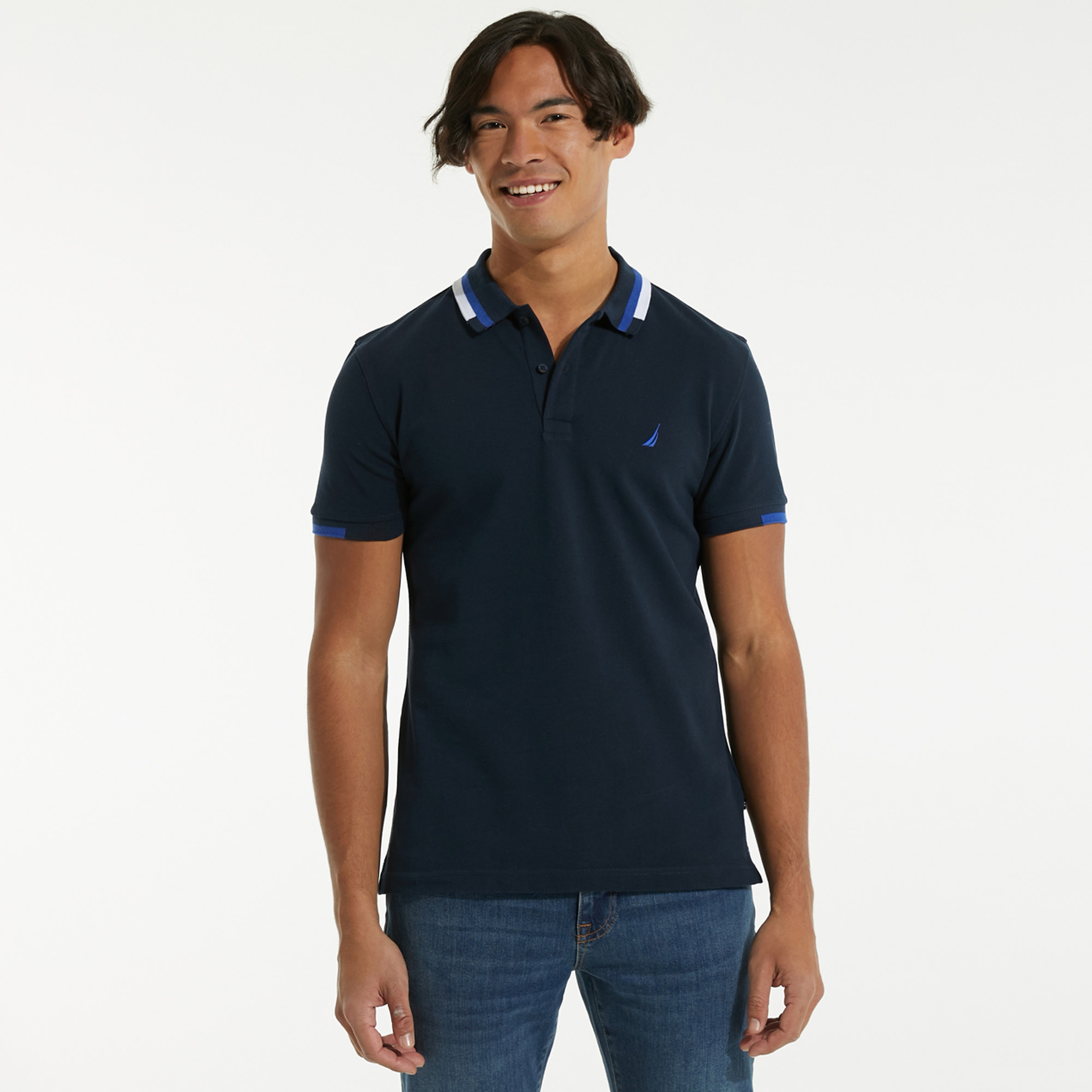 NAUTICA ERKEK LACİVERT KISA KOLLU POLO