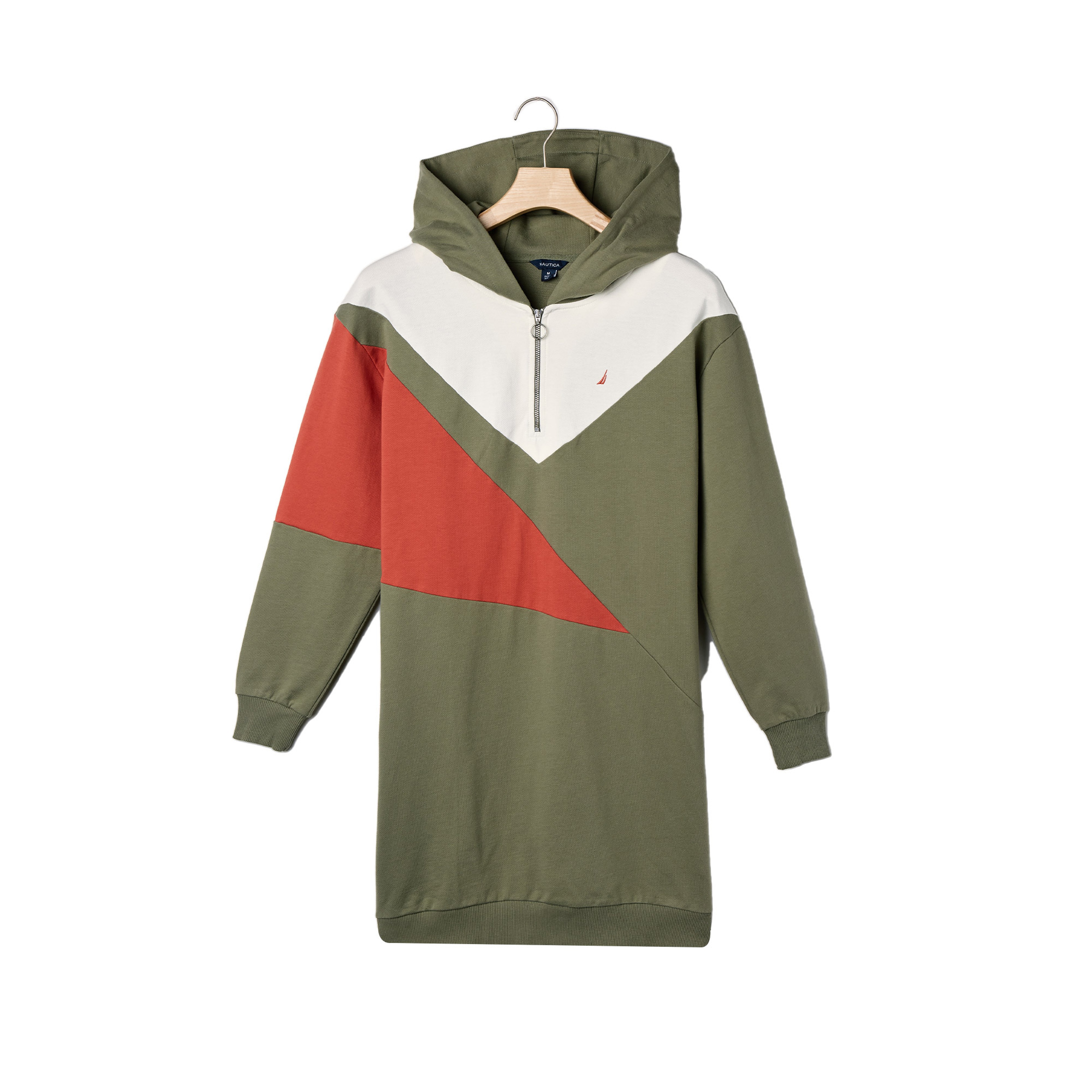 NAUTICA KADIN HAKİ BLOK DESEN ELBİSE